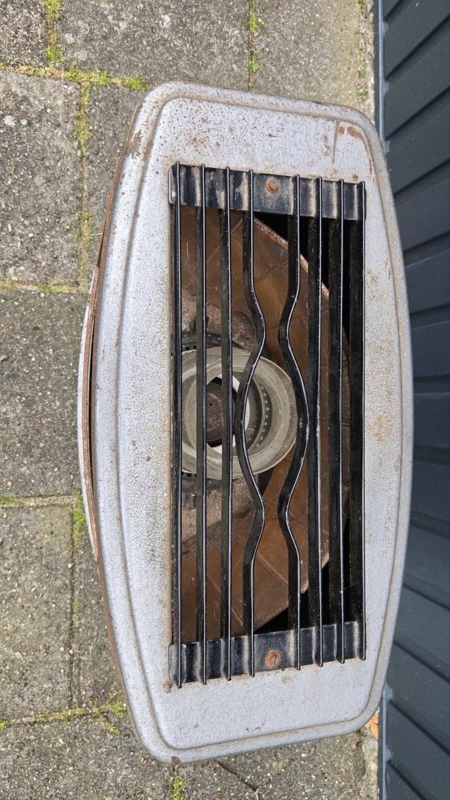 Oude gaskachel, vintage model, Ophalen, Gebruikt, Gas, Vrijstaand