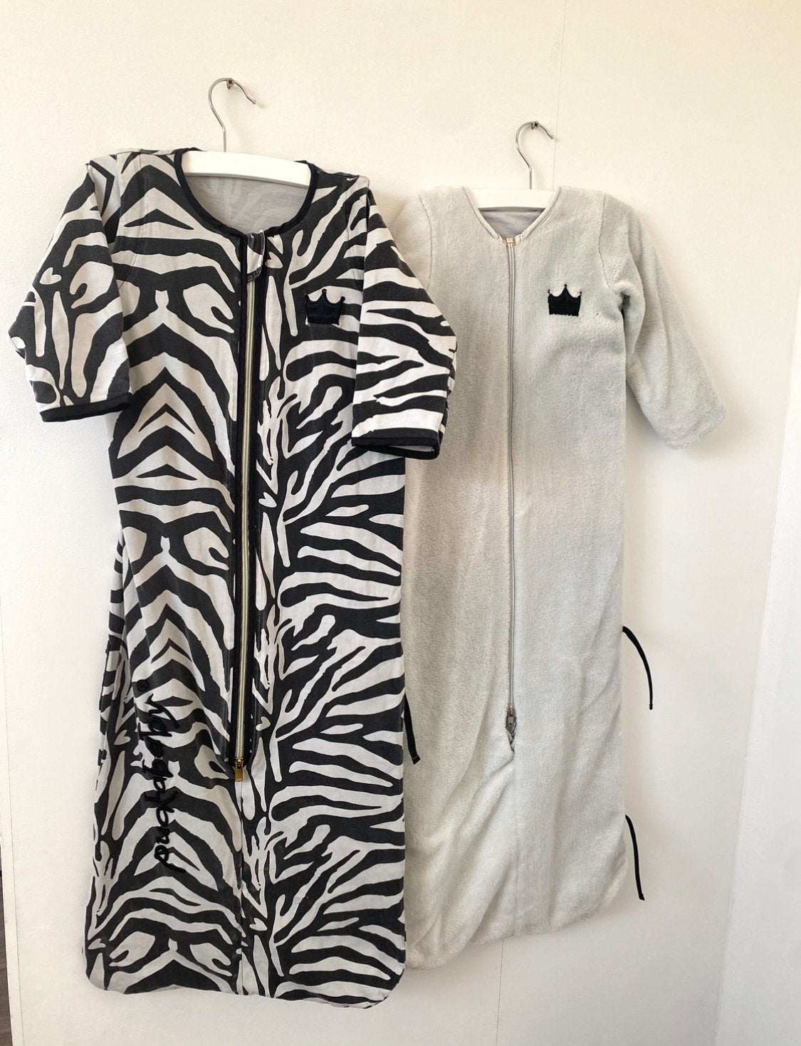 Puckababy slaapzakken zebraprint en effen grijs, Eenpersoons, Meerkleurig, Katoen, Ophalen of Verzenden