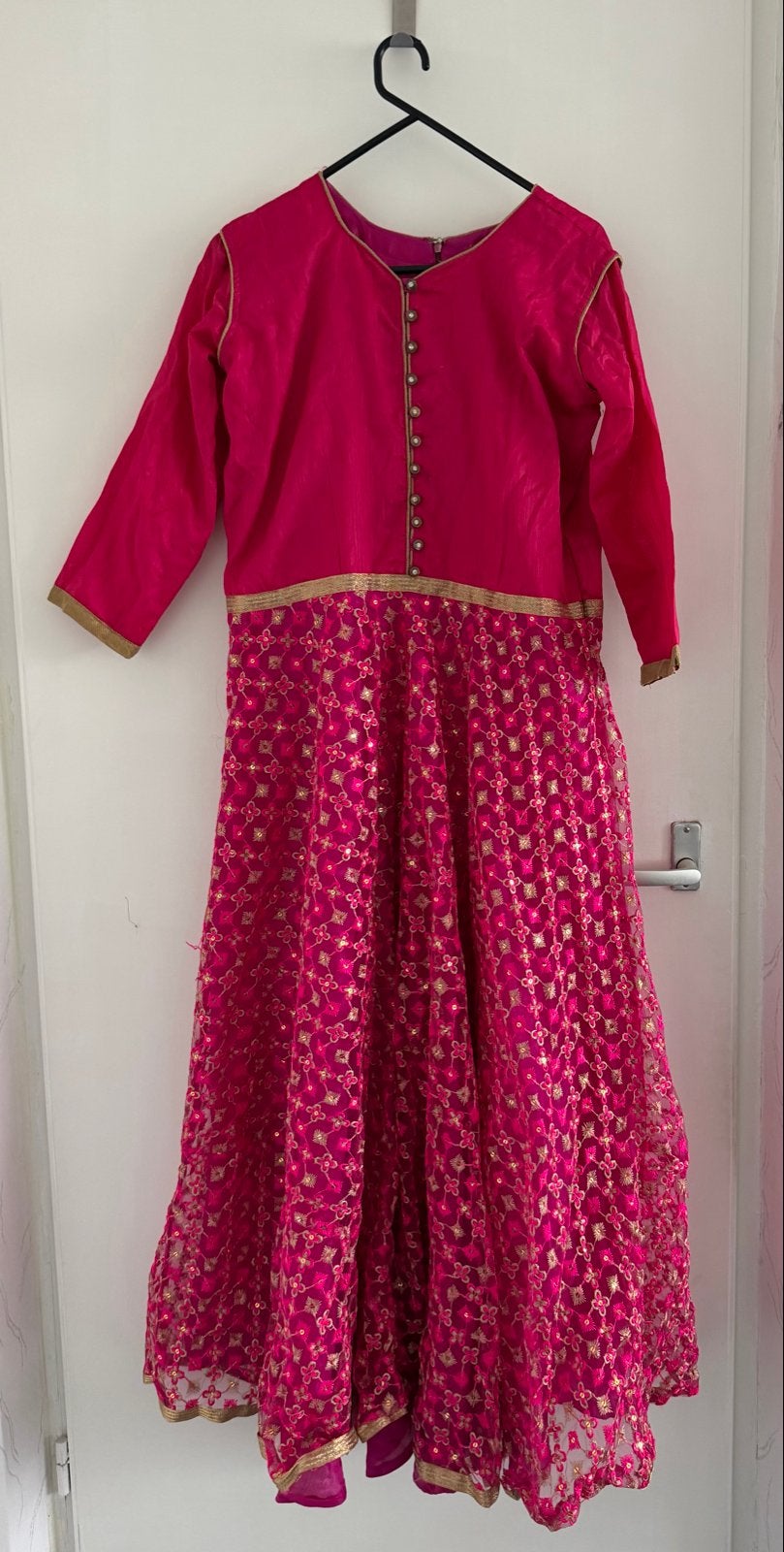 Salwar Kameez, Anarkali, Indiase jurk maat L/XL, Kleding | Dames, Maat 42/44 (L), Ophalen of Verzenden, Zo goed als nieuw, Roze