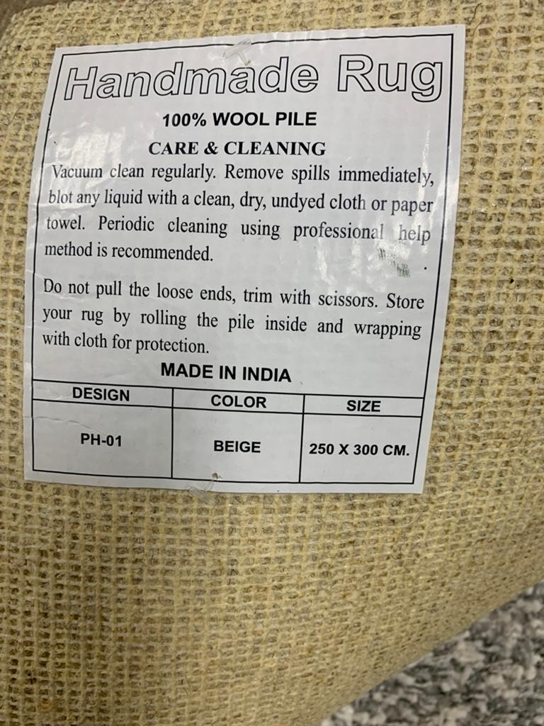 250x300 PH Beige Karpet/Vloerkleed/Tapijt 458 Euro!100% Wol!, Beige, Rechthoekig, Nieuw, 200 cm of meer