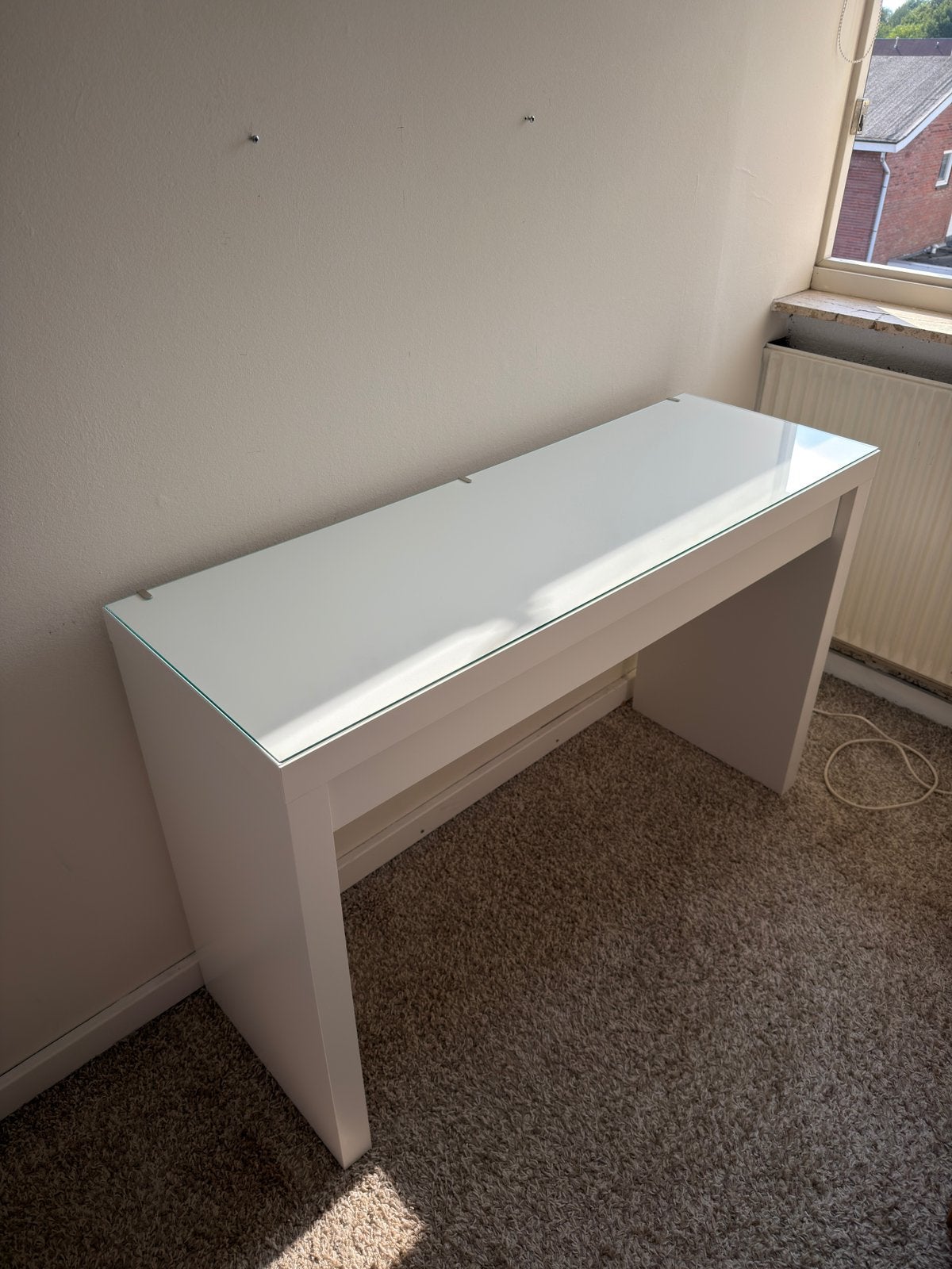 IKEA MALM bureau met glasplaat, Ophalen, 120 cm, Zo goed als nieuw, IKEA
