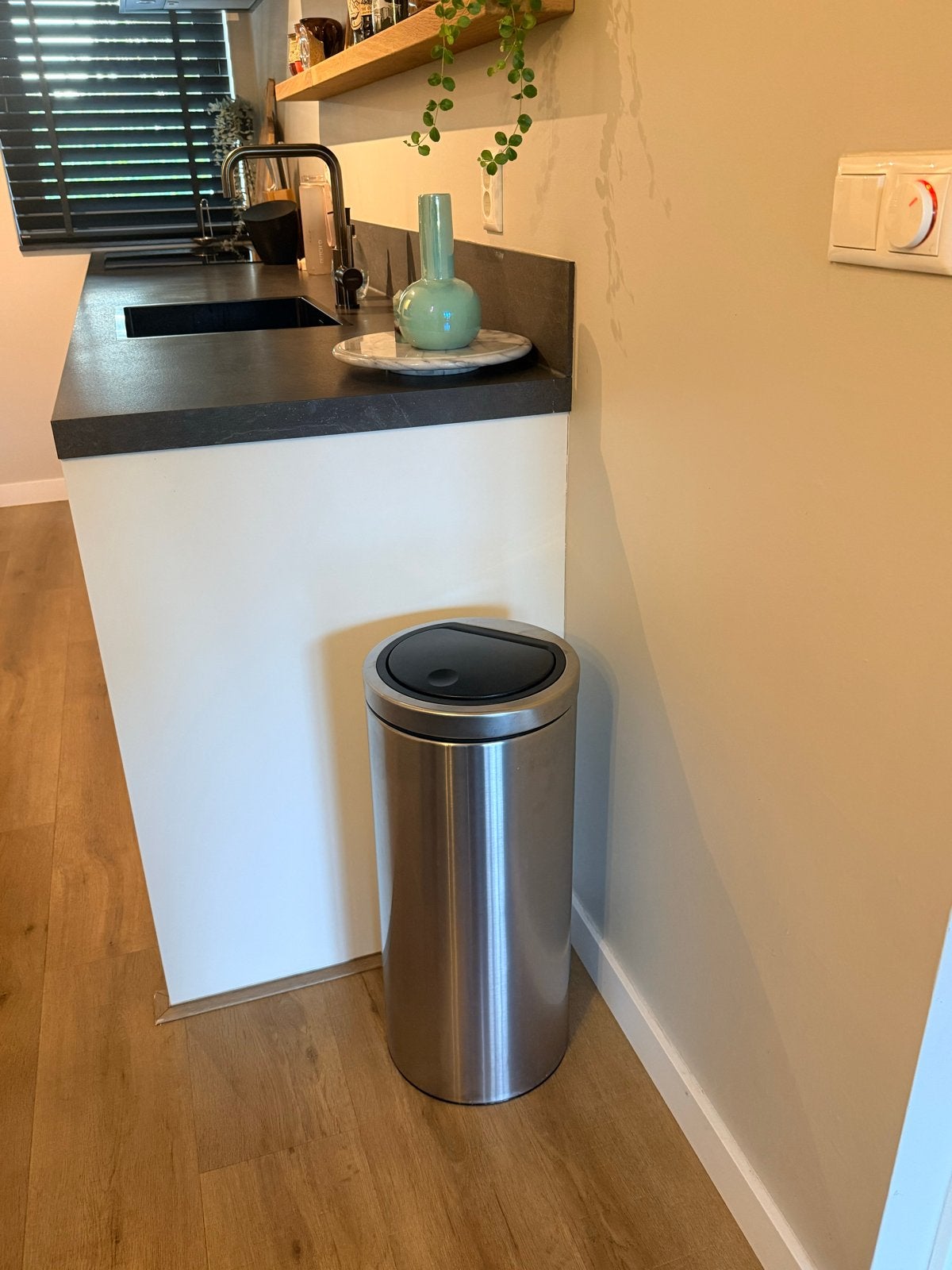 Brabantia prullenbak RVS 30L - Goede staat, 30 tot 40 liter, Ophalen, Gebruikt, Rvs
