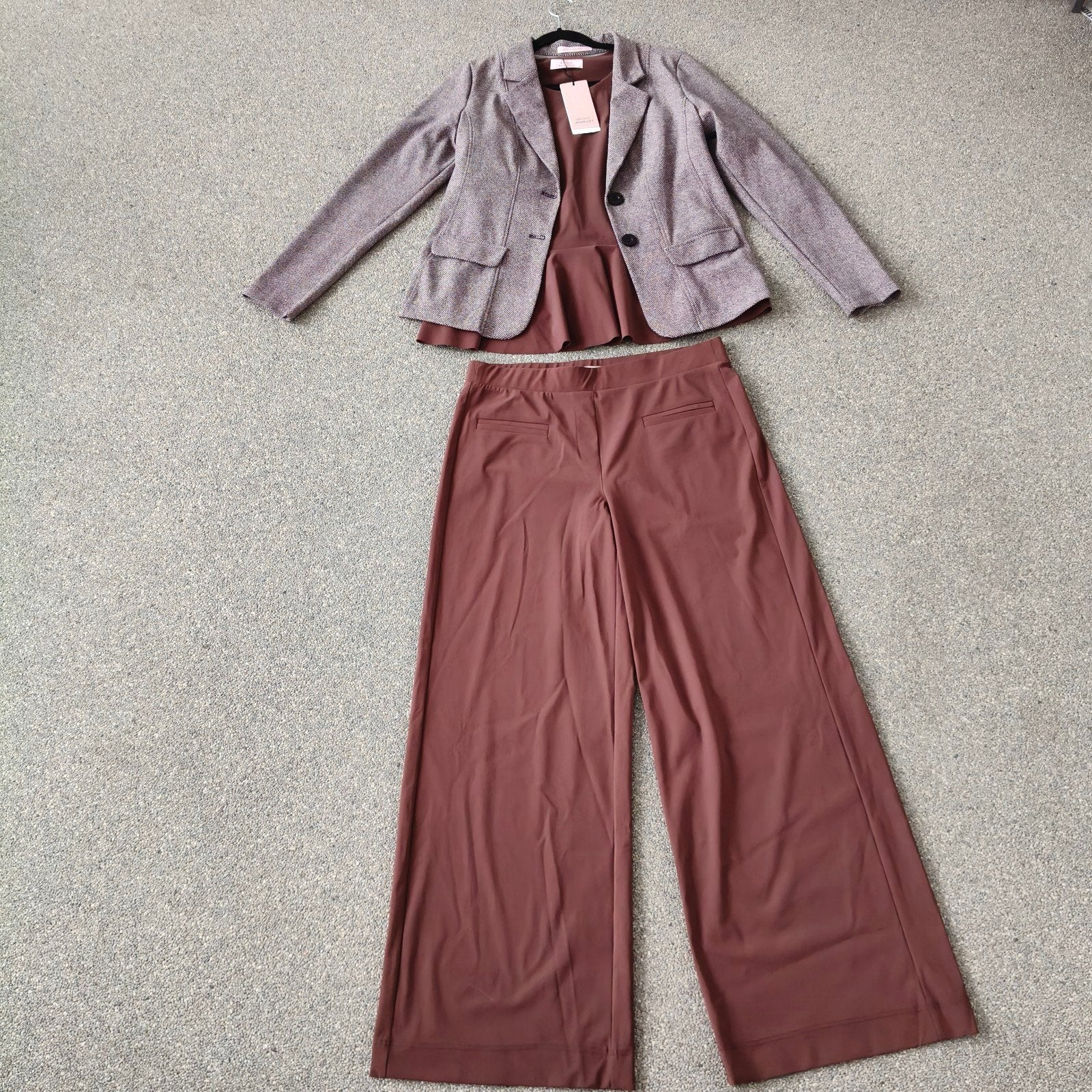 Studio Anneloes 3 delig set oa Kacie Top, blazer,broek L, STUDIO ANNELOES, Bruin, Maat 42/44 (L), Ophalen of Verzenden