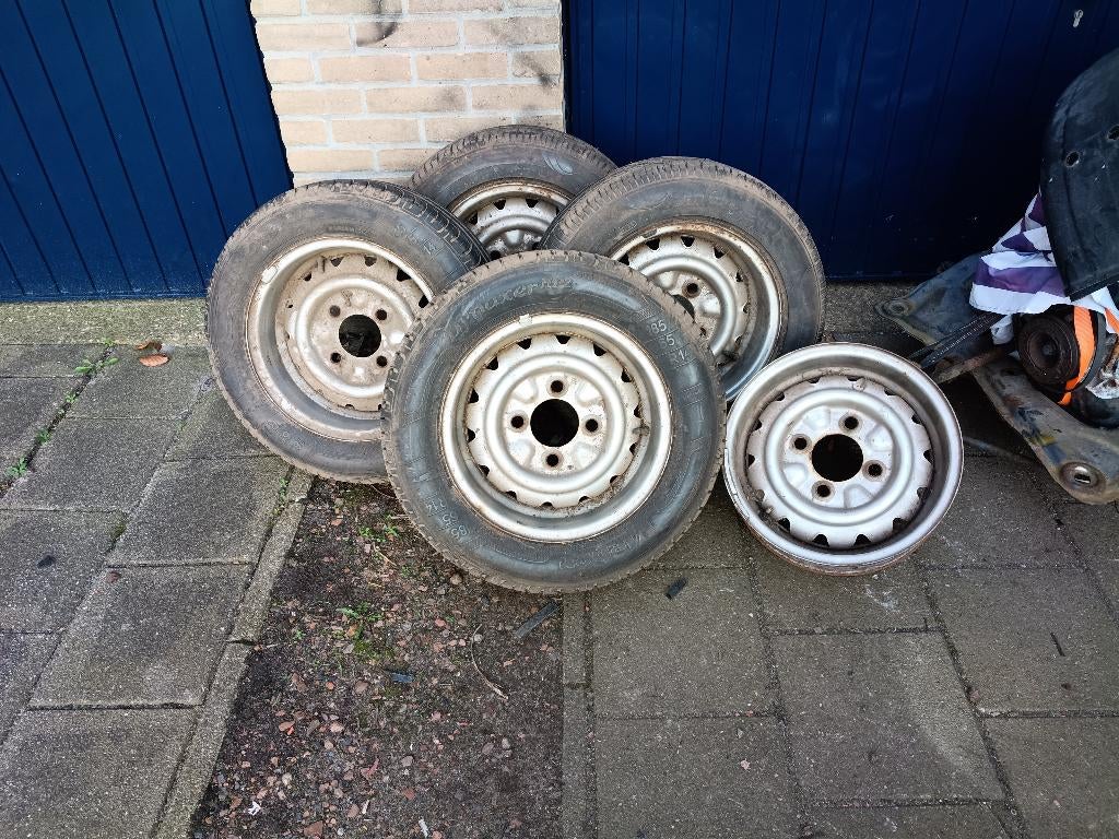 Verbreed stalen velgen VW Kever- 14" - 4x130mm -ET25, Ophalen, 14 inch, Gebruikt, Velg(en)