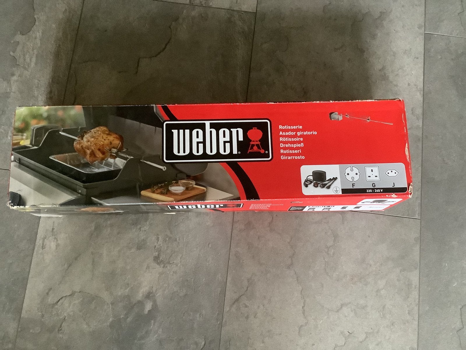 Weber bbq orgineel braadspit Genesis nieuw in doos, Ophalen of Verzenden, Zo goed als nieuw