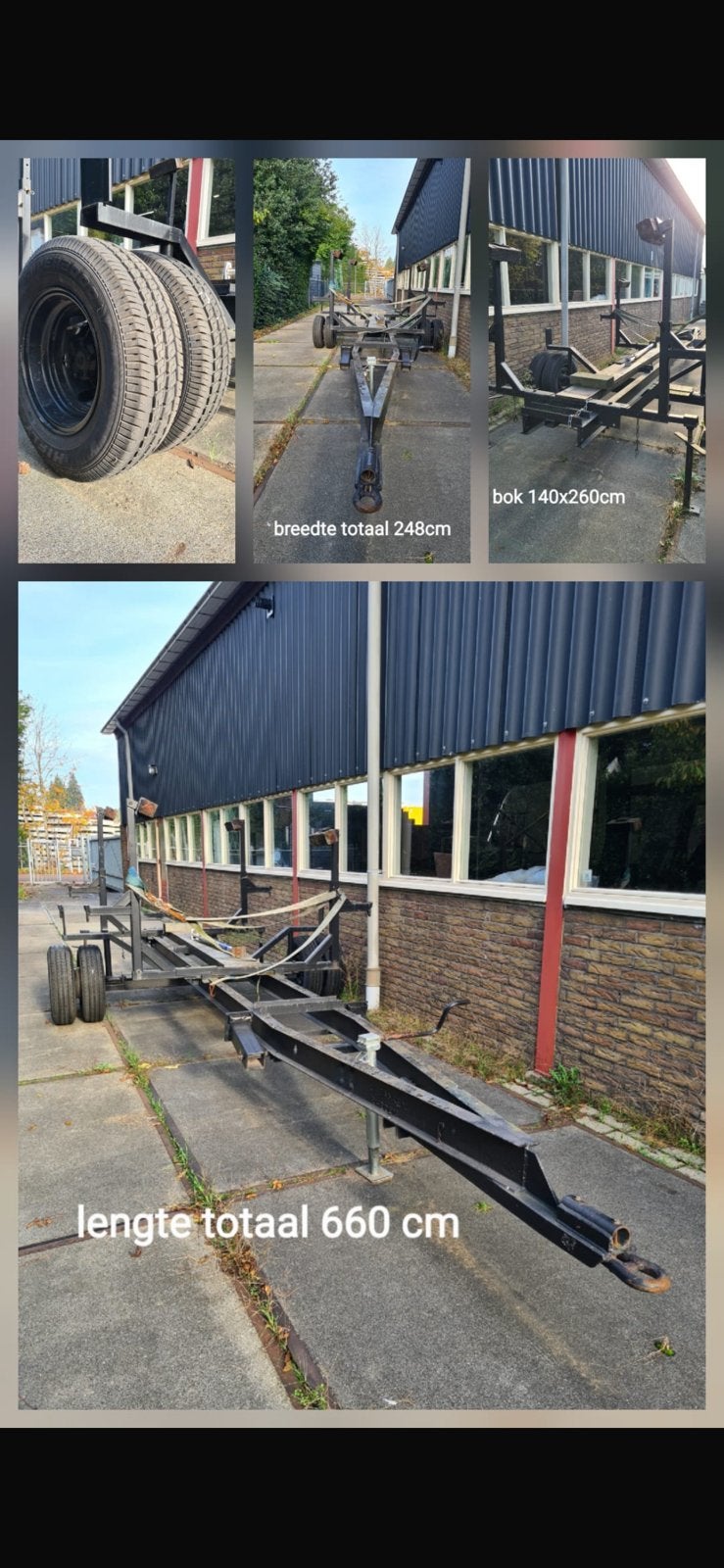 Boottrailer / Dieplader chassis – 660 cm lang, Ophalen, Zo goed als nieuw, Overige typen, Zeilboot of Motorboot