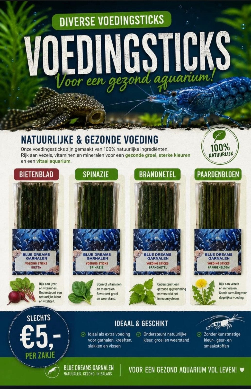 Te koop voedingsticks voor garnalen., Ophalen of Verzenden, Nieuw