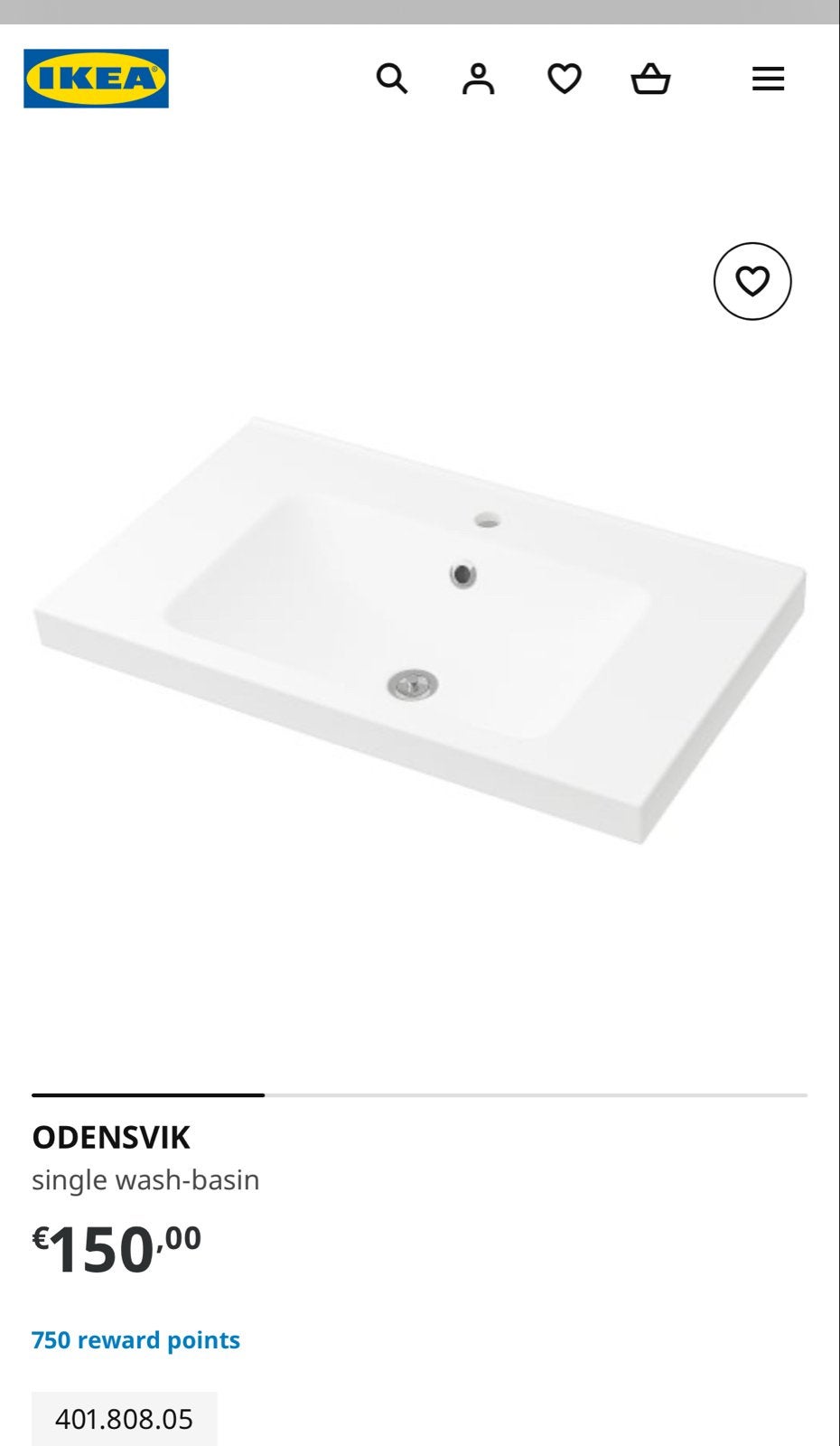 IKEA ODENSVIK enkele wastafel, nieuw in doos, Ophalen of Verzenden, Nieuw