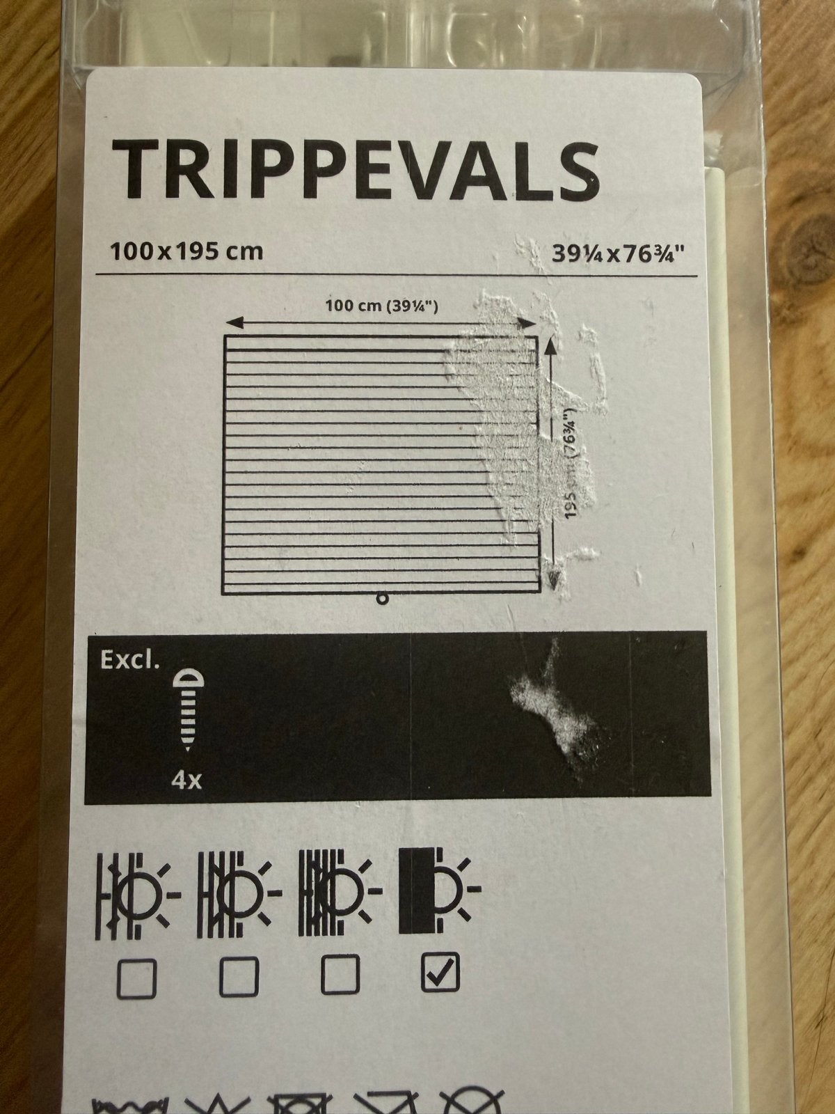 IKEA TRIPPEVALS Rolgordijn 100x195 cm - Nieuw in verpakking, Verduisterend, Nieuw, Ophalen of Verzenden, Rolgordijn