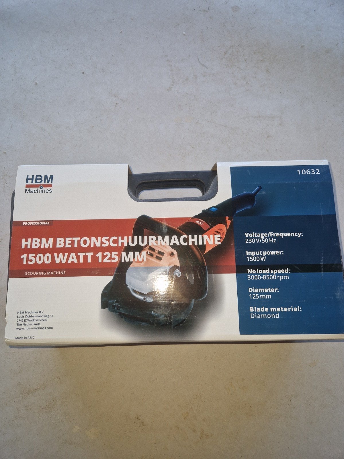 HBM Betonschuurmachine 1500 Watt 125 mm, Ophalen of Verzenden