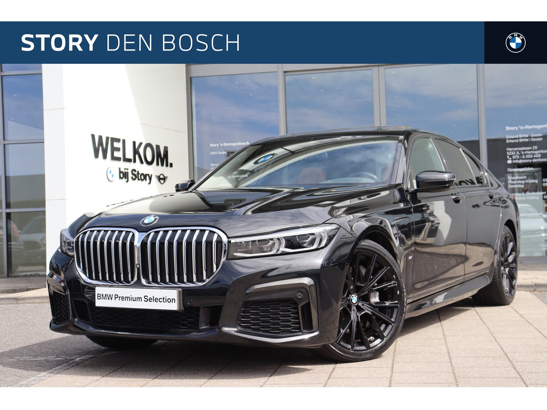 BMW 7 Serie 745e M Sport Automaat / Schuif-kanteldak / Parki, Auto's, BMW, Achterwielaandrijving, Gebruikt, Euro 6, 394 pk