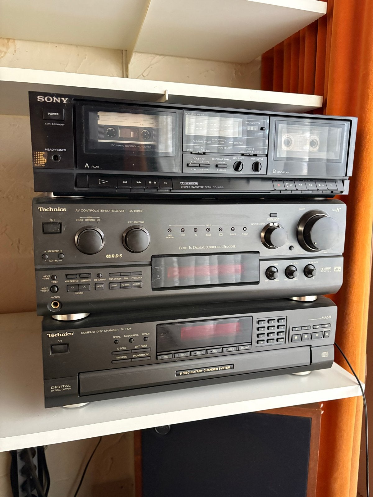 Sony Technics Hifi Set met Cassettedeck, CD-wisselaar, Recei, Audio, Tv en Foto, Ophalen, Gebruikt, Cassettedeck, Losse componenten