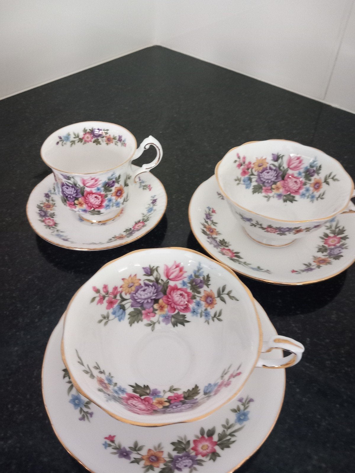 Royal Standard Bone China 3kopje en schoteltjes Made in Enge, Ophalen of Verzenden