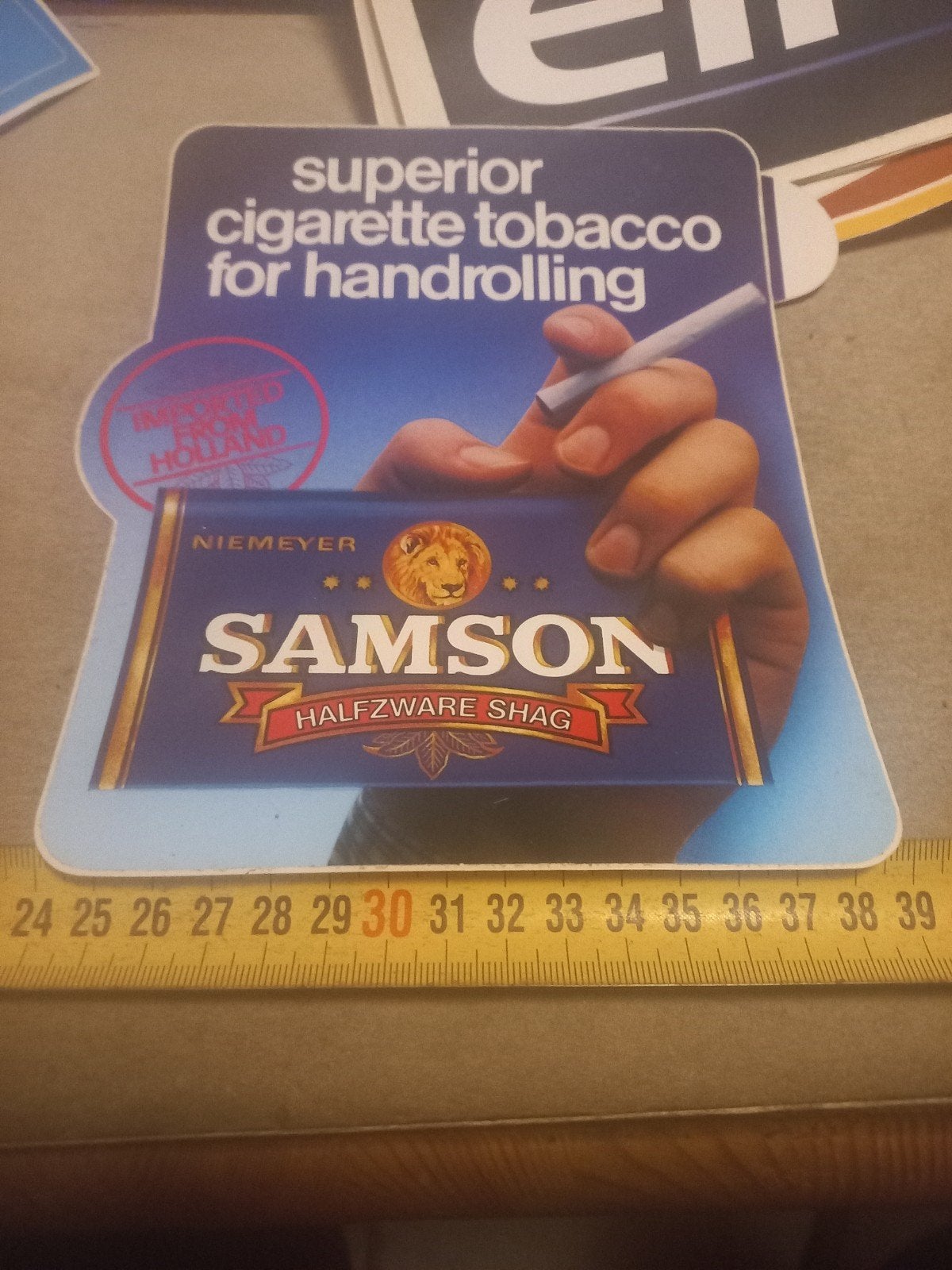 Vintage Samson Halfzware Shag Reclamebord Niemeyer, Ophalen of Verzenden, Gebruikt, Overige typen