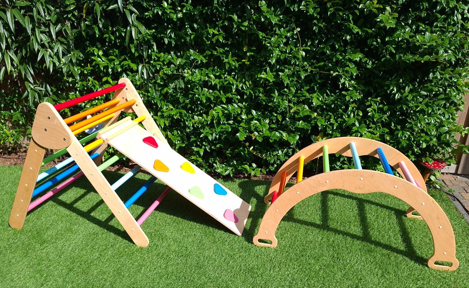 Klimdriehoek Klimrek Pikler Set 3-in-1 met Glijbaan/Klimbaan, Ophalen, Zo goed als nieuw, Glijbaan