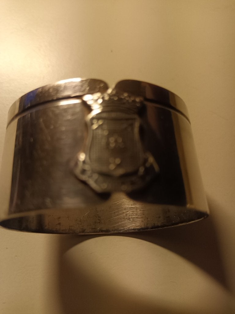 Wapen van Klundert/ Servetring verzilverd, Ophalen of Verzenden, Zo goed als nieuw, Zilver