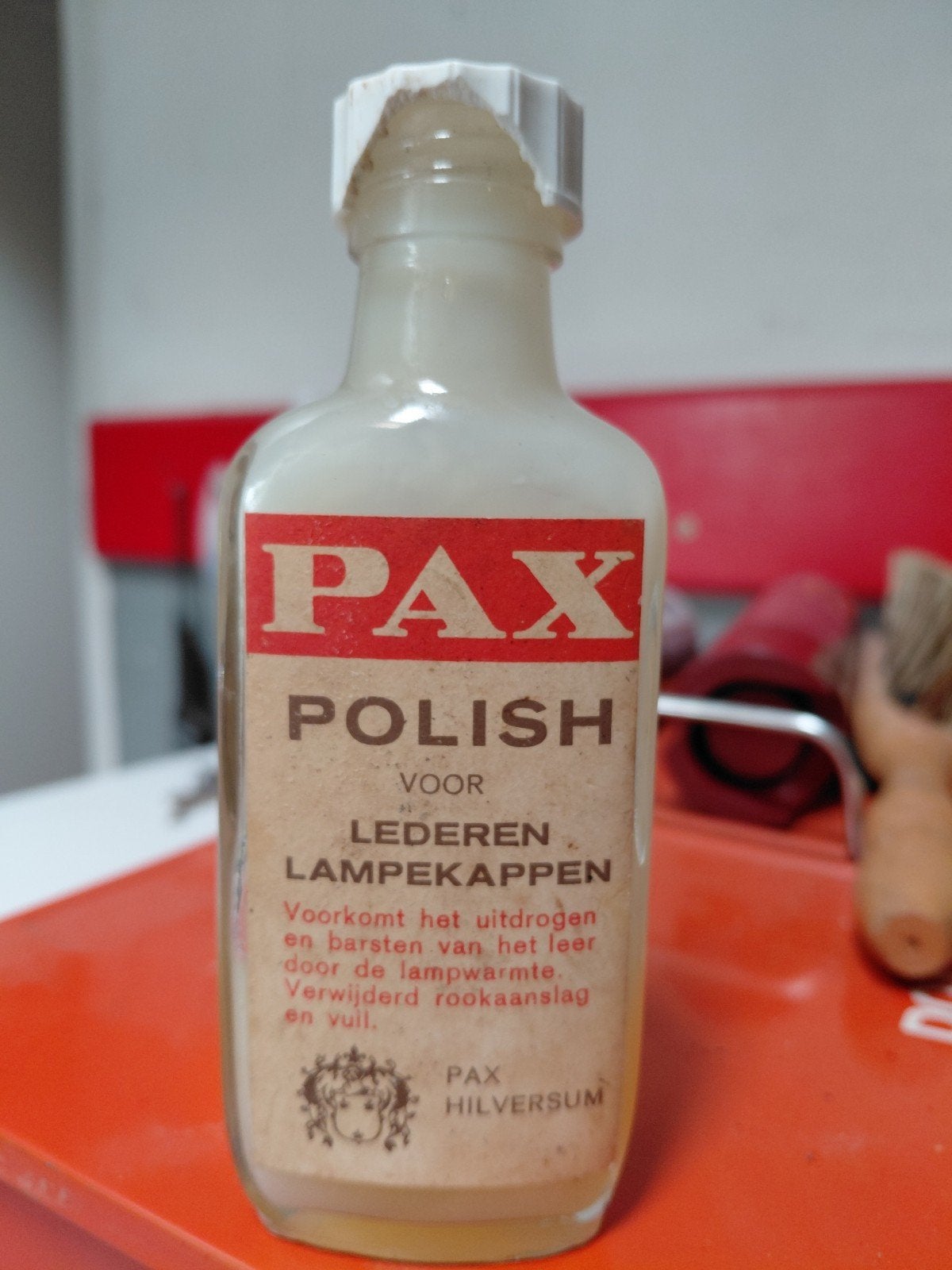 Vintage PAX Polish voor Lederen Lampenkappen, Gebruikt, Overige vormen, Crème, Minder dan 25 cm