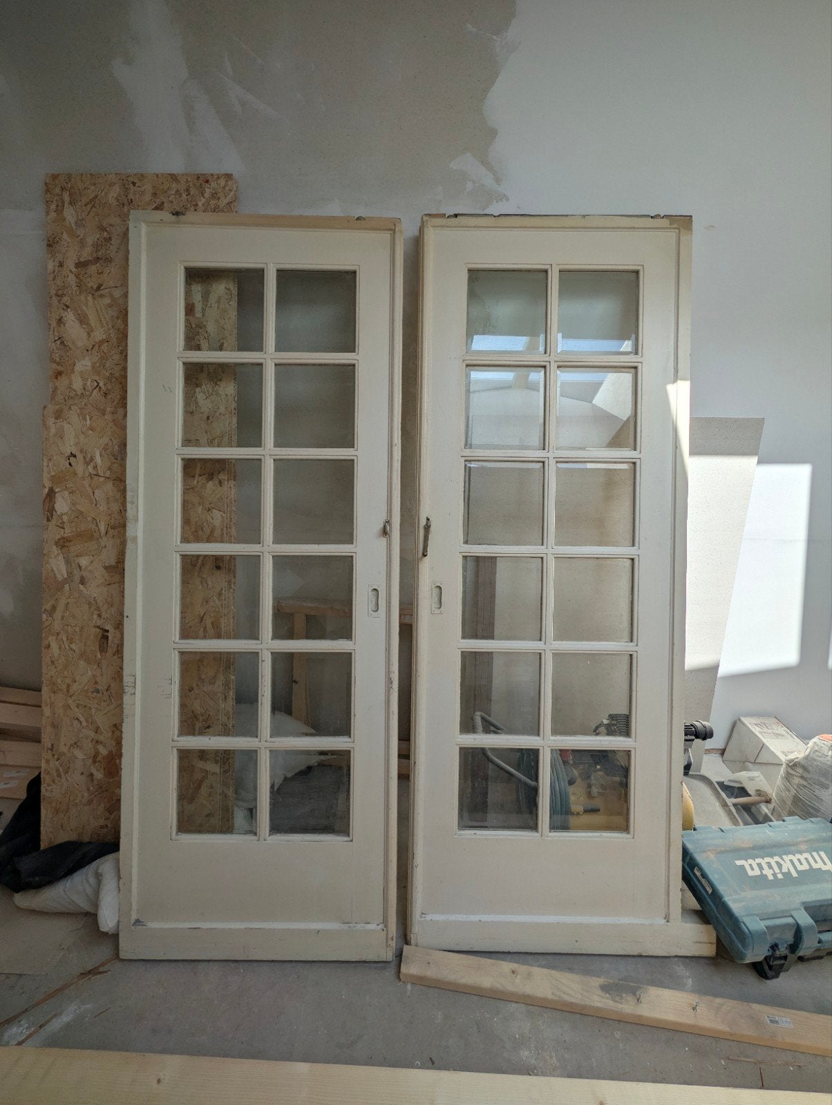 Antieke ensuite deuren jaren '30 - 218x80 cm per deur, Ophalen, Gebruikt, 80 tot 100 cm, 215 cm of meer