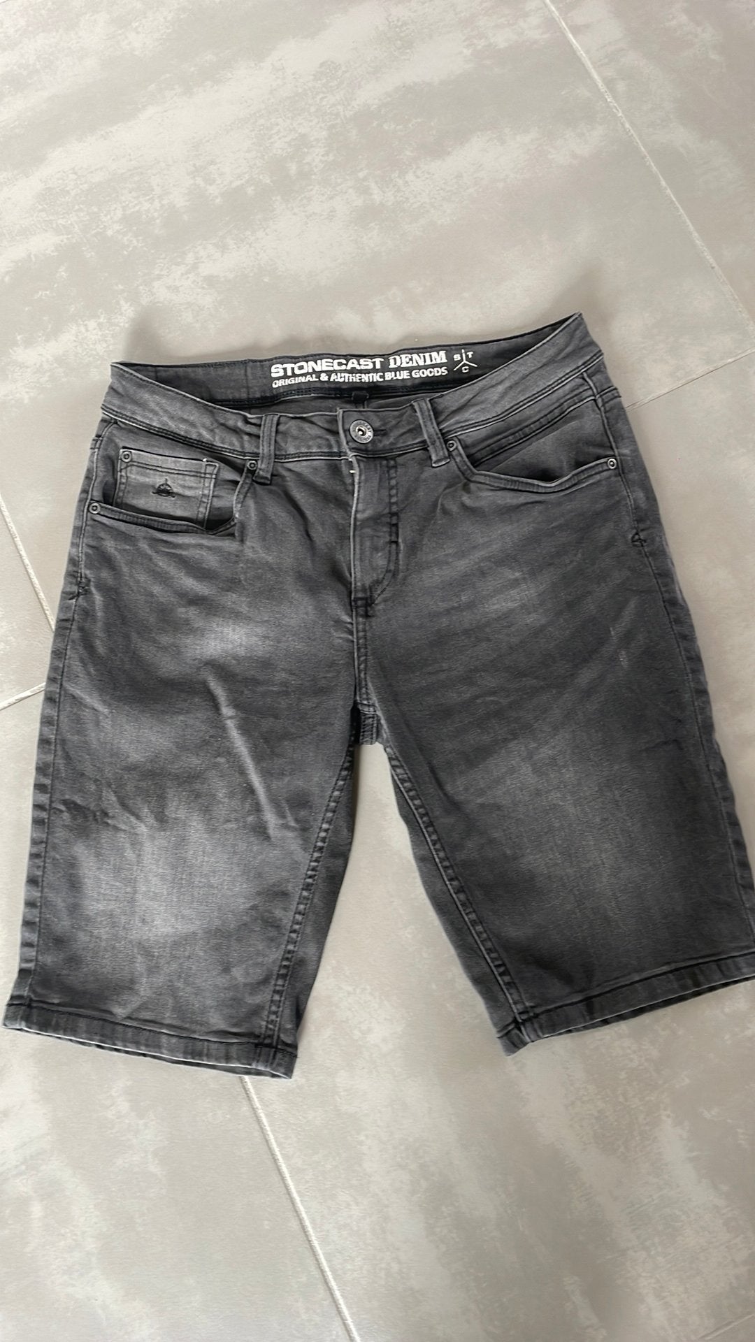 Stonecast Denim korte broek - Grijs - Maat S, Ophalen of Verzenden, Gedragen, Grijs, W32 (confectie 46) of kleiner