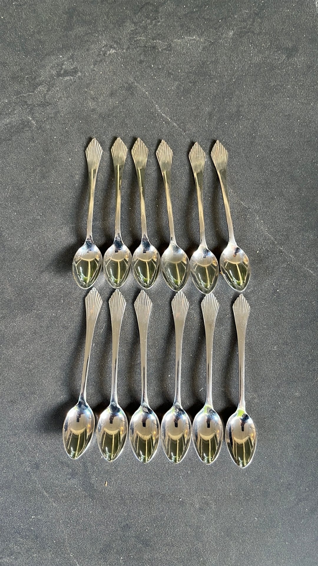 12 vintage Art Deco lepels Oneida Princeton zilver, Ophalen of Verzenden
