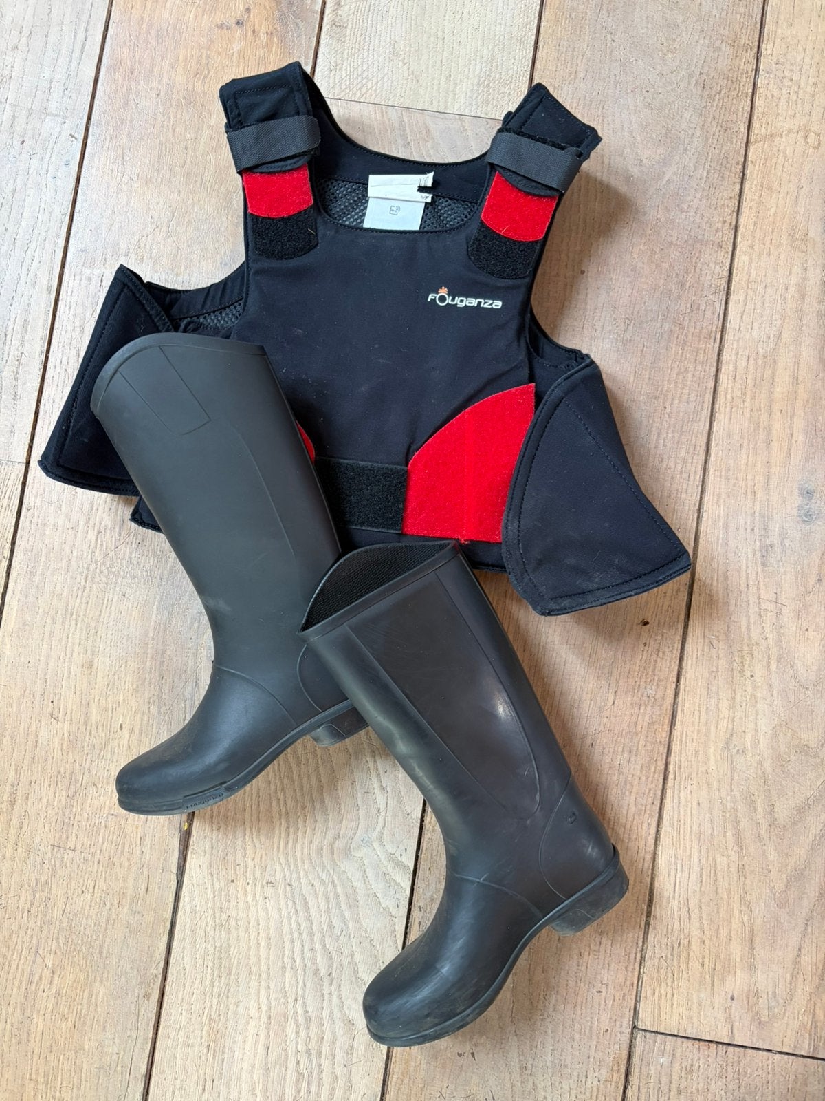 Laarzen maat 32 - body protector 8/10 jaar, Dieren en Toebehoren, Ophalen, Gebruikt, Schoeisel