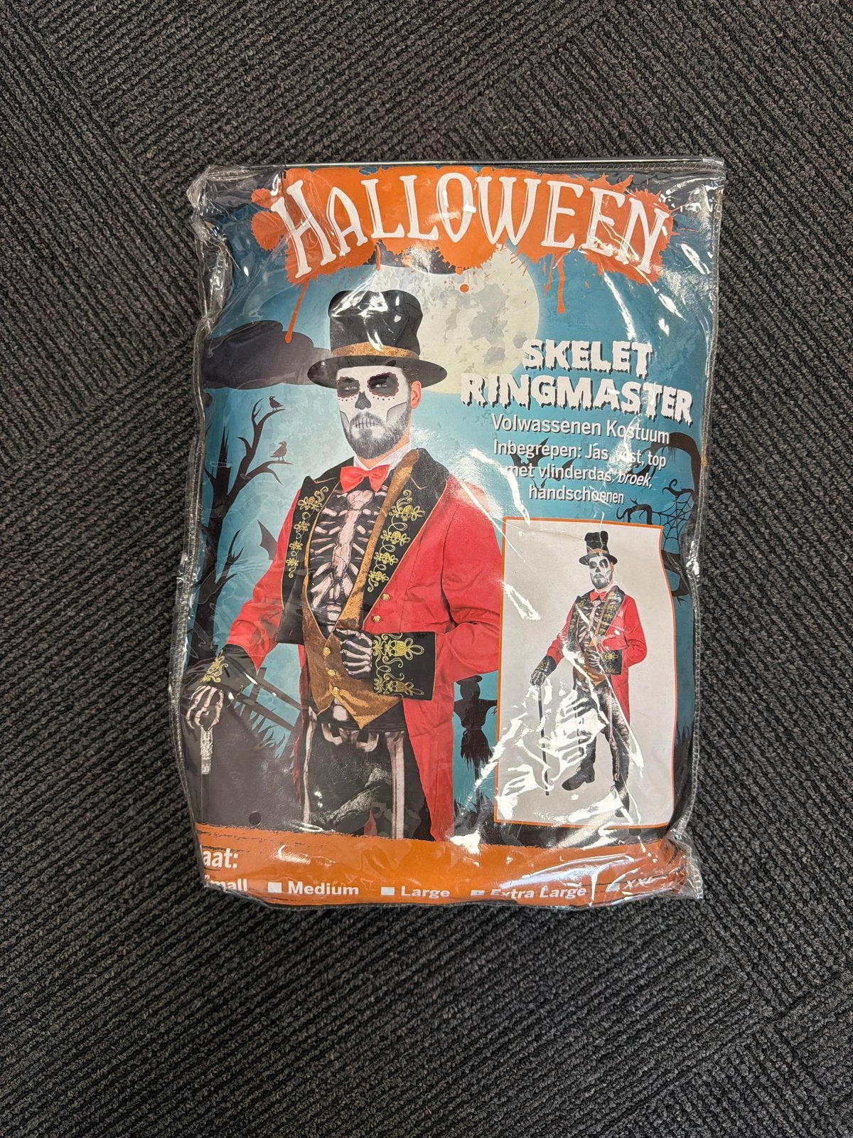 Halloween Skelet Ringmaster Kostuum - Nieuw, Ophalen of Verzenden, Nieuw, Kostuum, Halloween of Griezel