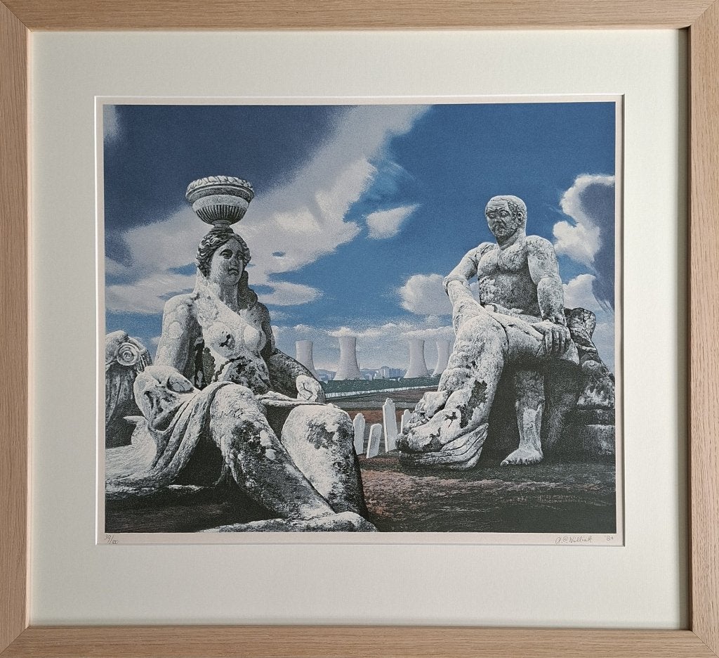 Carel Willink – ingelijste gesigneerde zeefdruk, Antiek en Kunst, Gelimiteerde oplage, Ophalen, Zeefdruk