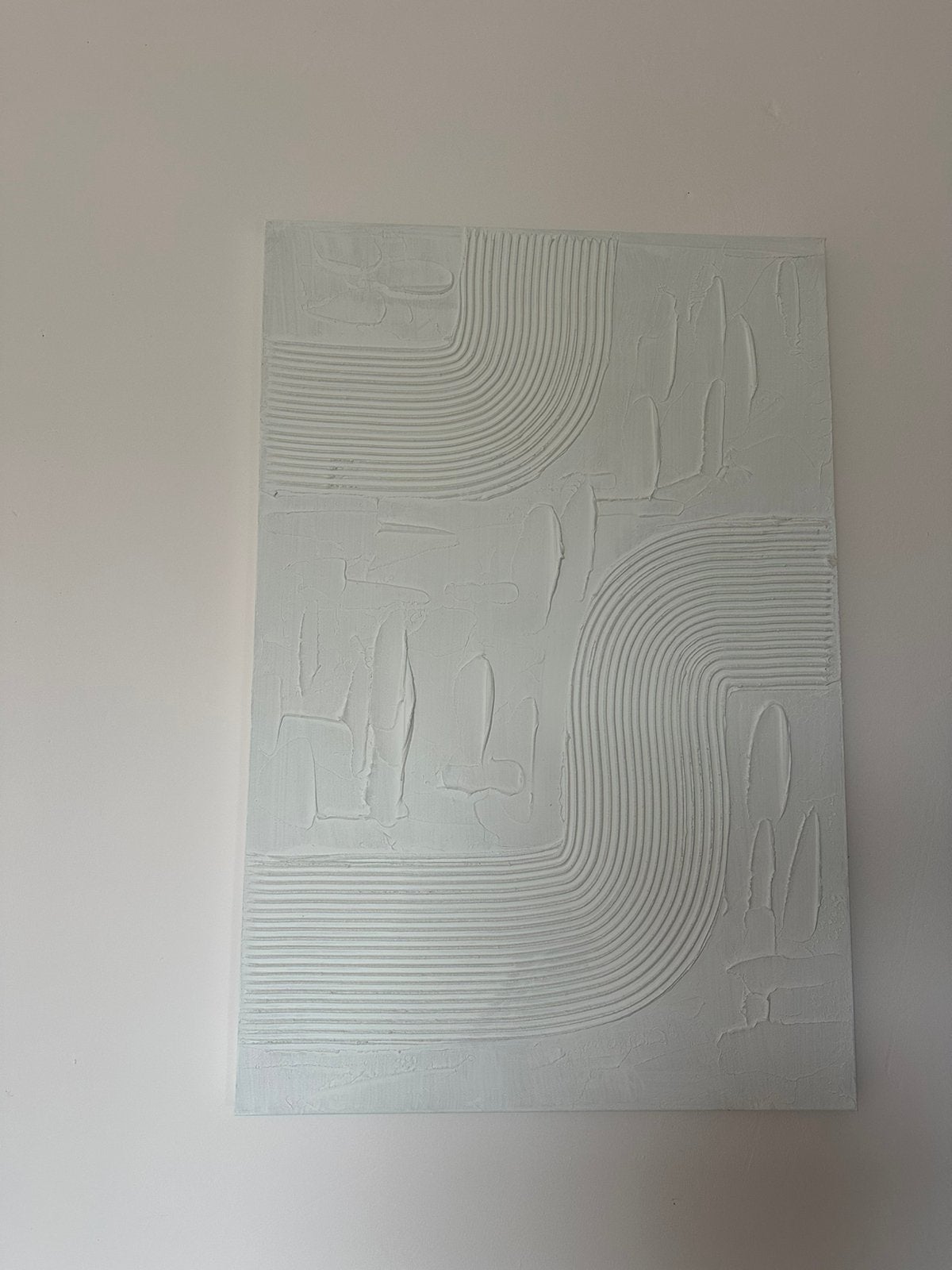 Kwantum Wanddecoratie Art Wit Canvas Doek Organisch, Ophalen, Schilderij, Zo goed als nieuw, Wit