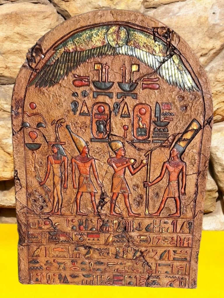2 x fraai gedetailleerde Egyptische ceremoniële panelen., Ophalen, Meerkleurig, Zo goed als nieuw, Wandbord of Wandpaneel