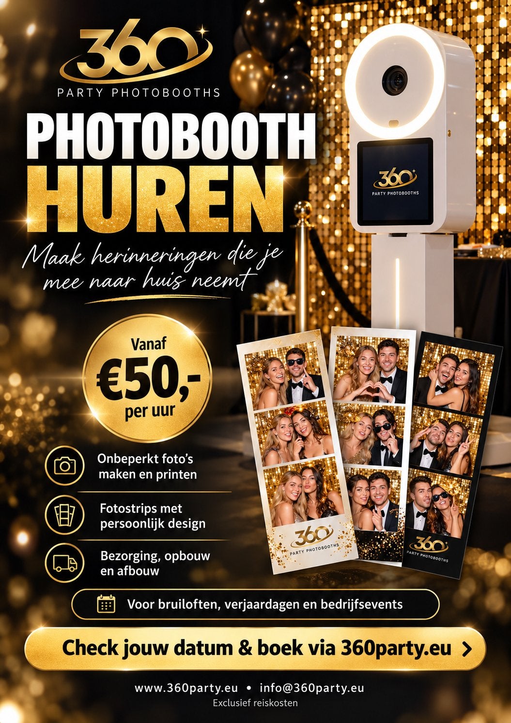 Photobooth huren vanaf €50 per uur | Onbeperkt printen, Ophalen, Zo goed als nieuw, Verjaardag