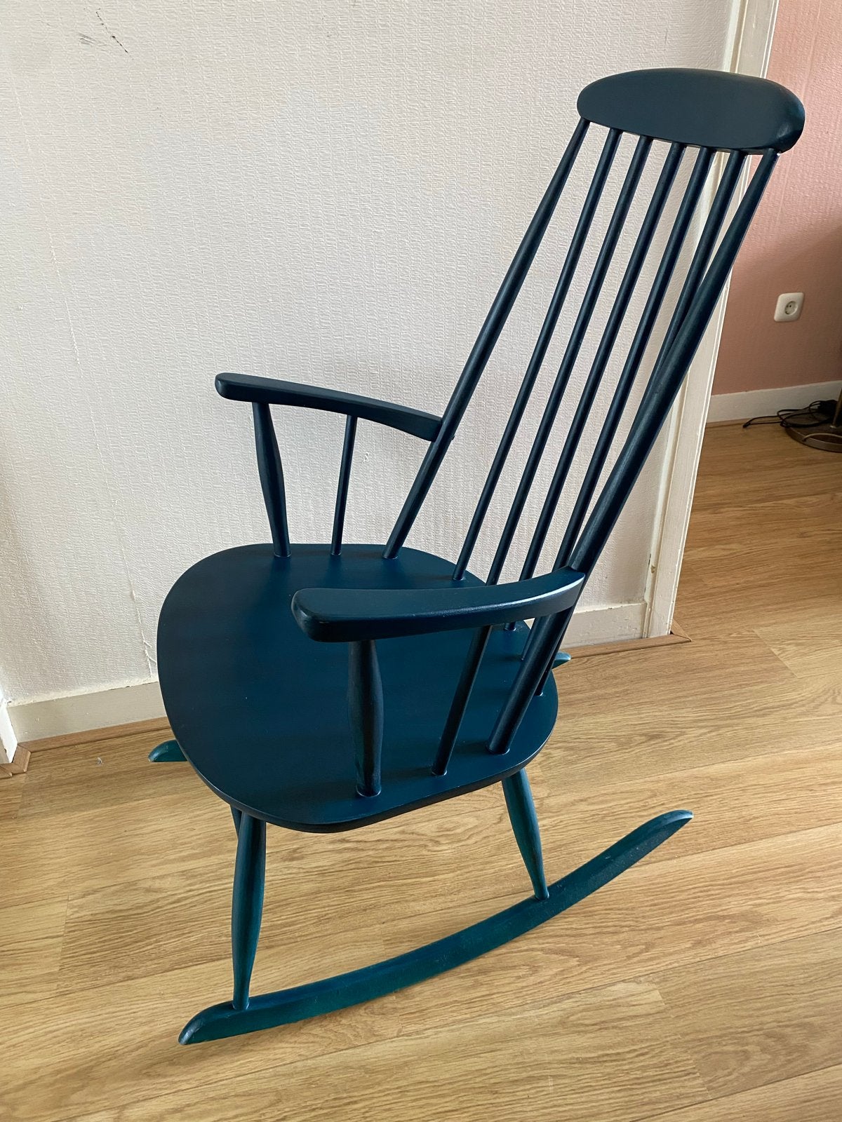 Schommelstoel in goede staat, met kussen weg, Ophalen, Gebruikt, Blauw, Eén