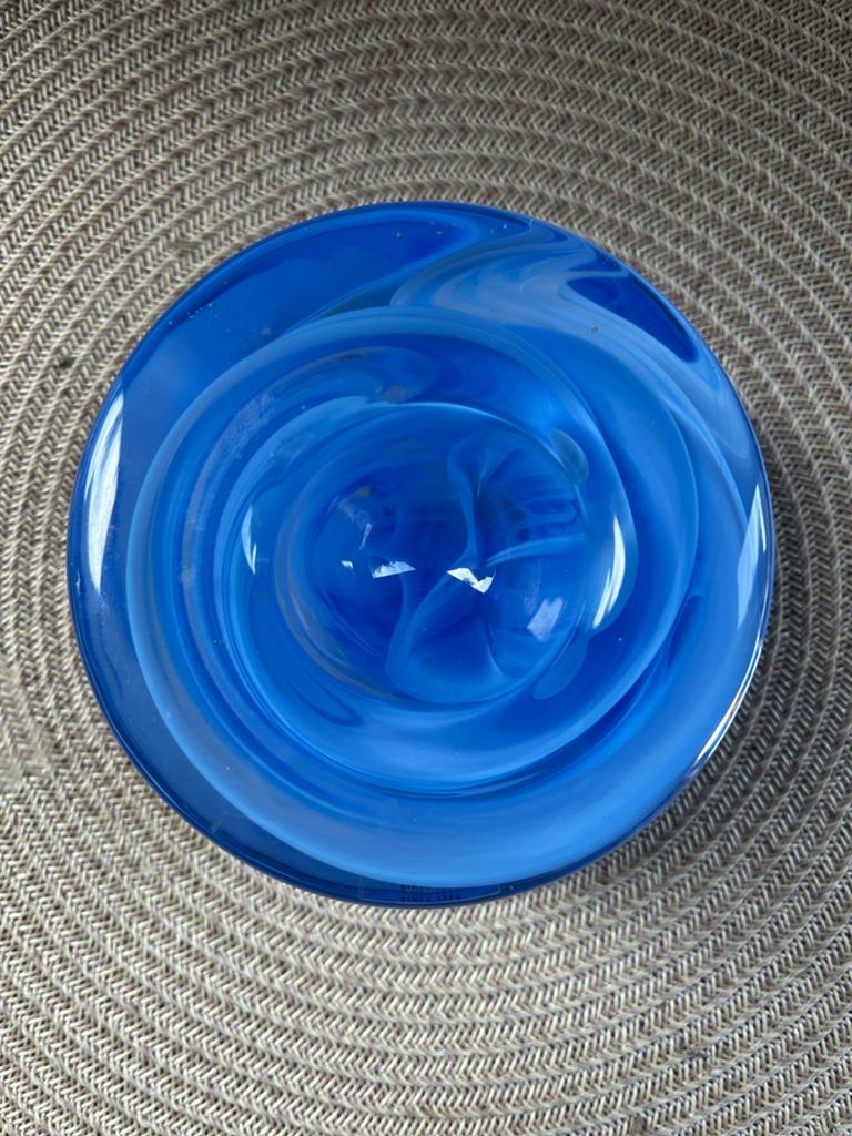 Kosta Boda glazen kaarsen-/waxine-houder, blauw, ca. 11 cm, Ophalen of Verzenden