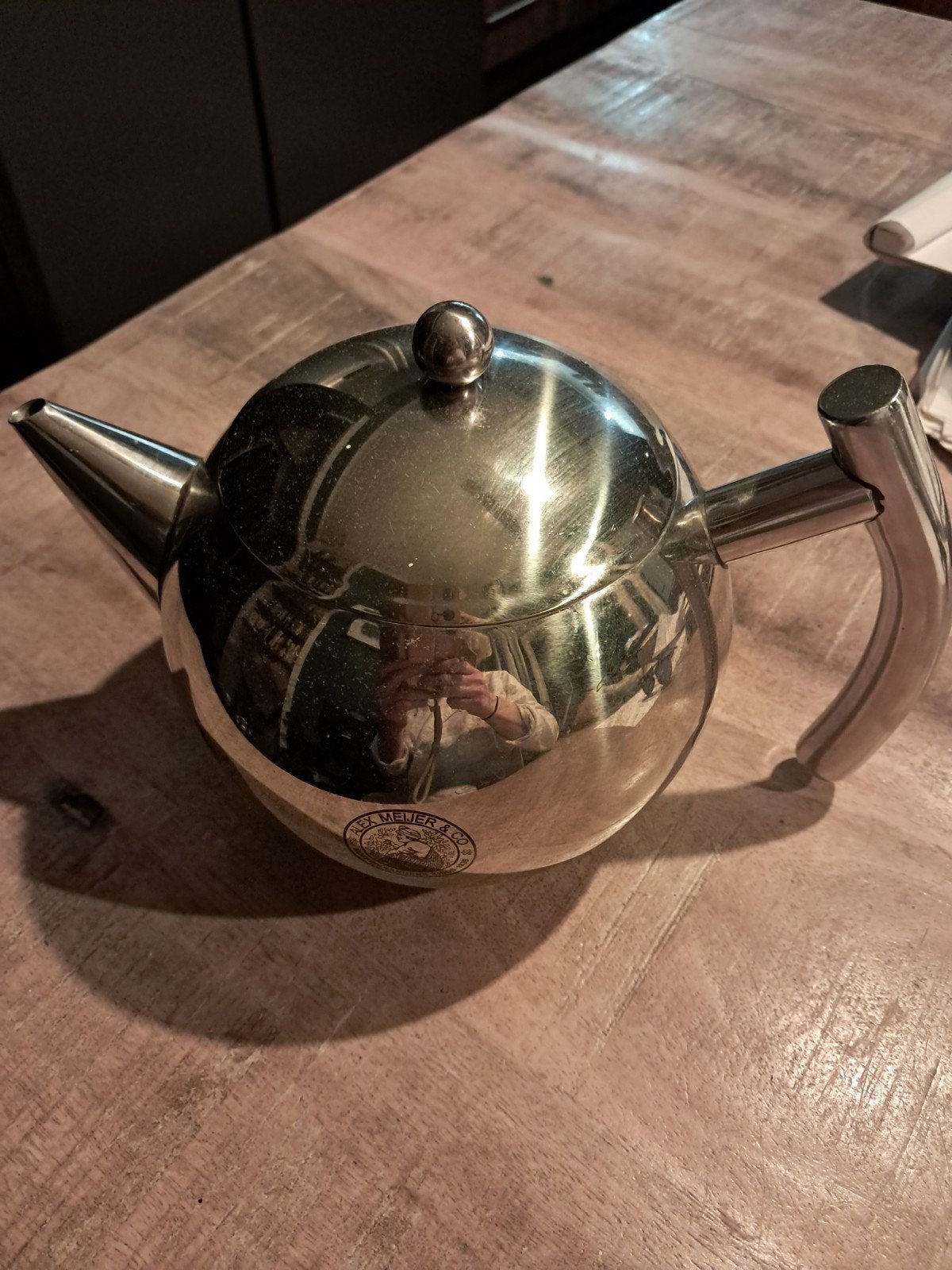 Alex Meijer Dubbelwandige Theepot met Theehouder (6 stuks), Theepot/fluitketel, Zilver, Ophalen of Verzenden, Zo goed als nieuw