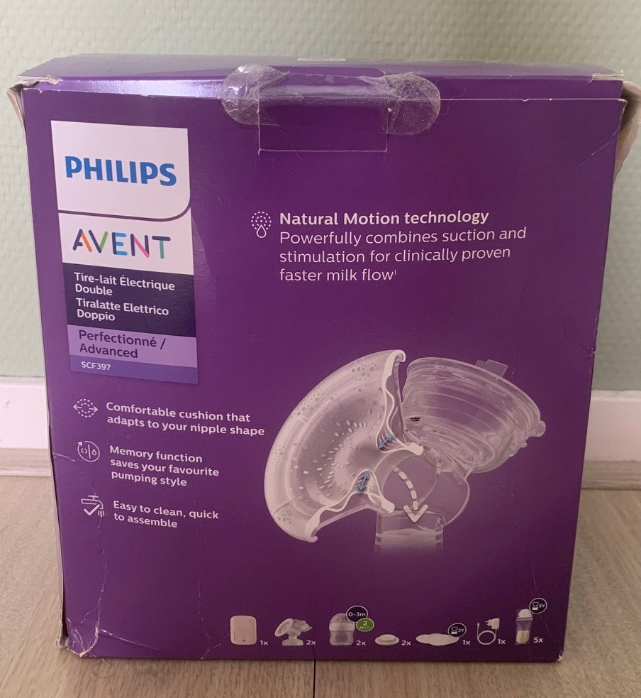 Philips Avent dubbele kolf SCF397, Ophalen of Verzenden, Zo goed als nieuw, Borstkolf