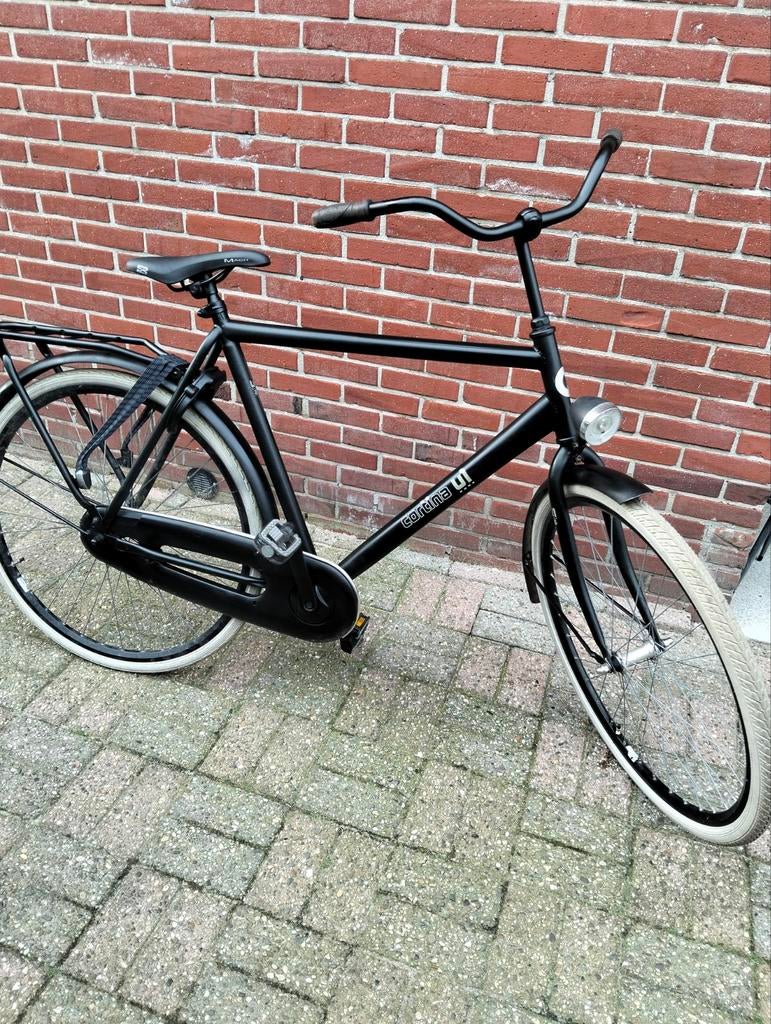 28 inch zwarte stadsfiets zonder versnellingen, Terugtraprem, Ophalen, Overige merken, 53 tot 56 cm