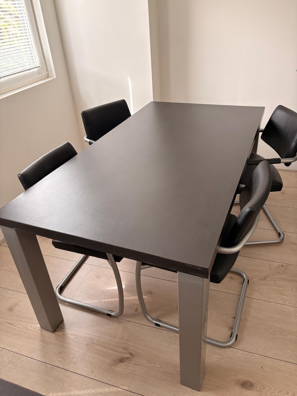 Kantoor tafel donkerbruin, Ophalen, Zo goed als nieuw, Rechthoekig, 50 tot 100 cm