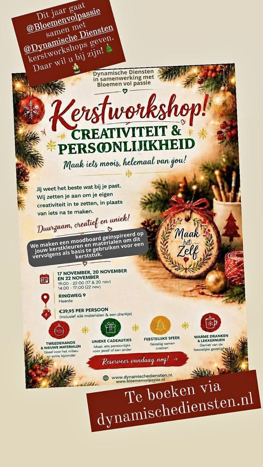 kerstworkshops Heerde, Ophalen