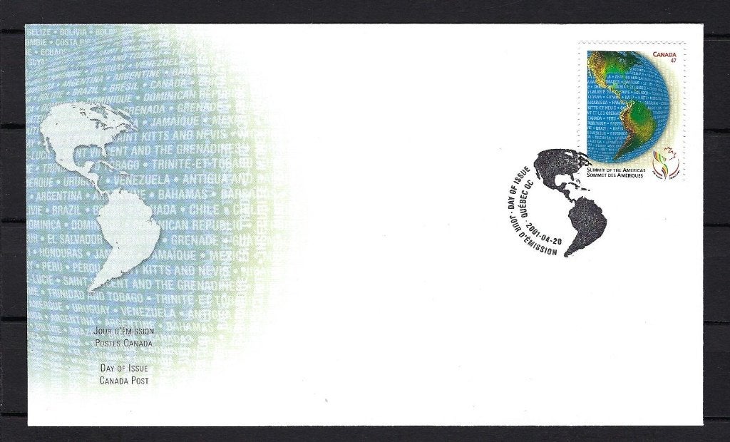 Canada FDC Mi. 1979  20-4-2001 ( America summit), Ophalen of Verzenden, Onbeschreven, Rest van de wereld