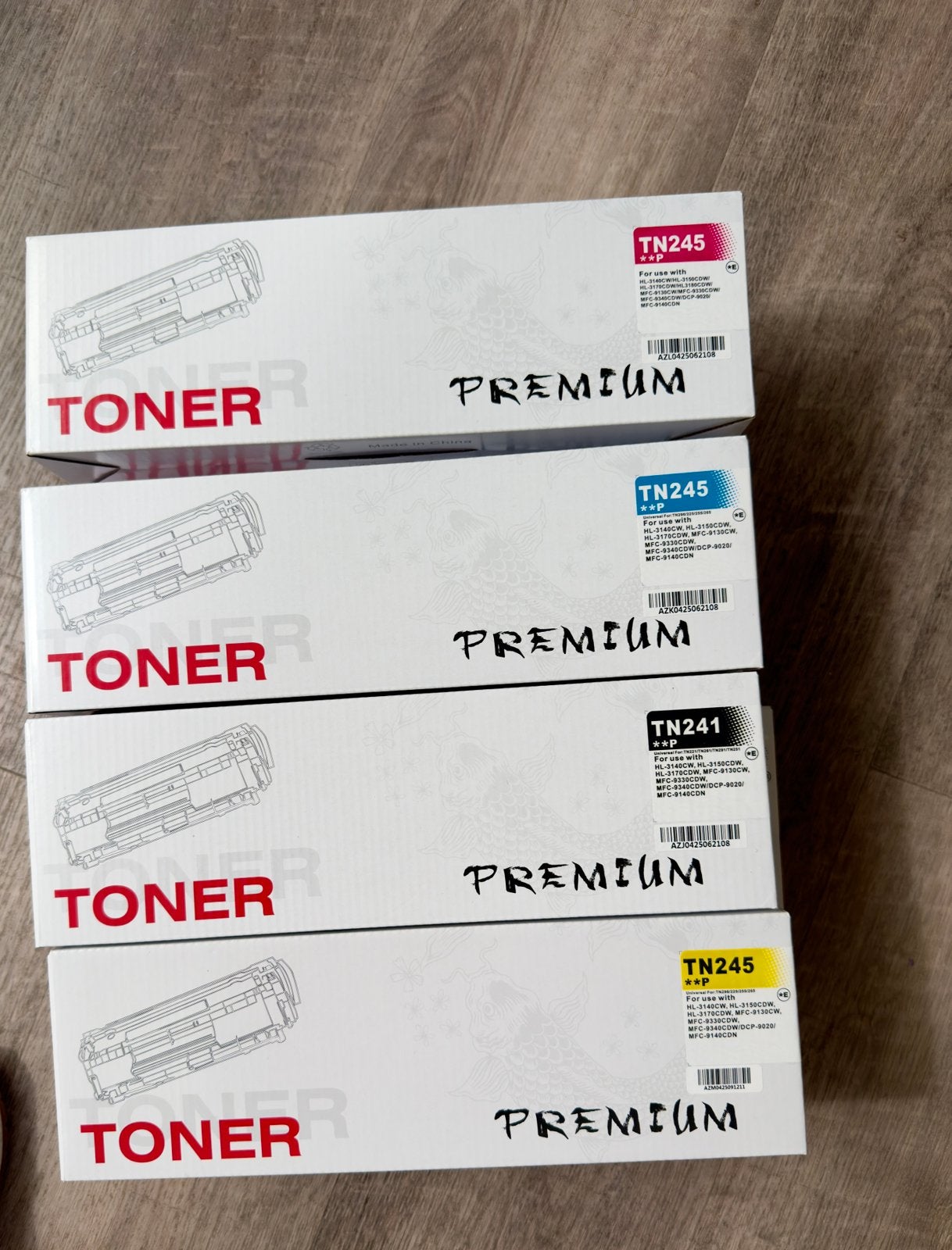 2x Complete set toner cartridges TN245/TN241, Ophalen, Zo goed als nieuw, Toner