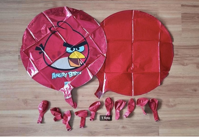 Angry Birds Folie Ballonnen + 10 latex ballonnen, Ophalen of Verzenden, Nieuw, Versiering, Verjaardag