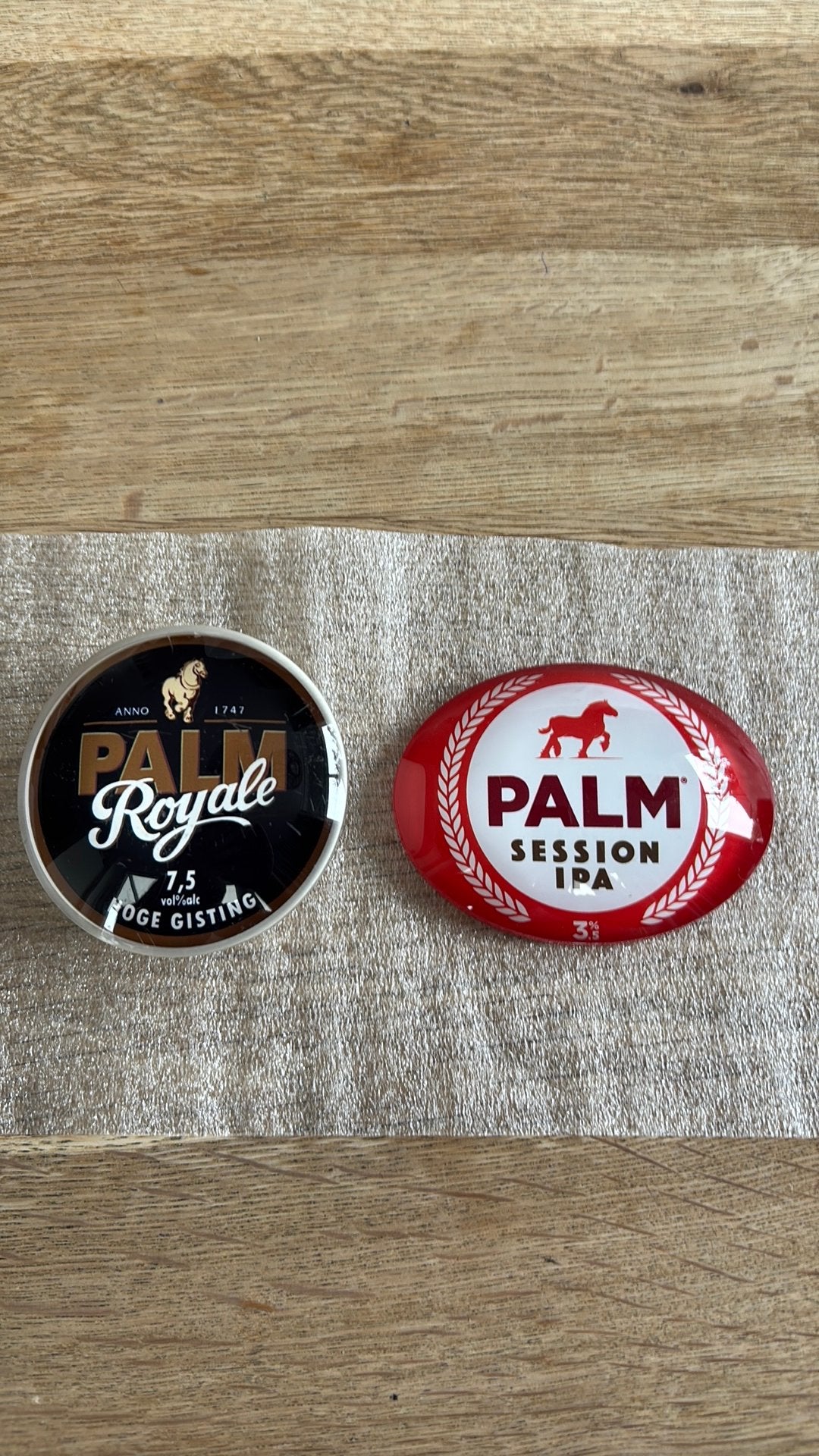 2x taplens Palm bier, Verzamelen, Biermerken, Ophalen of Verzenden, Gebruikt, Palm