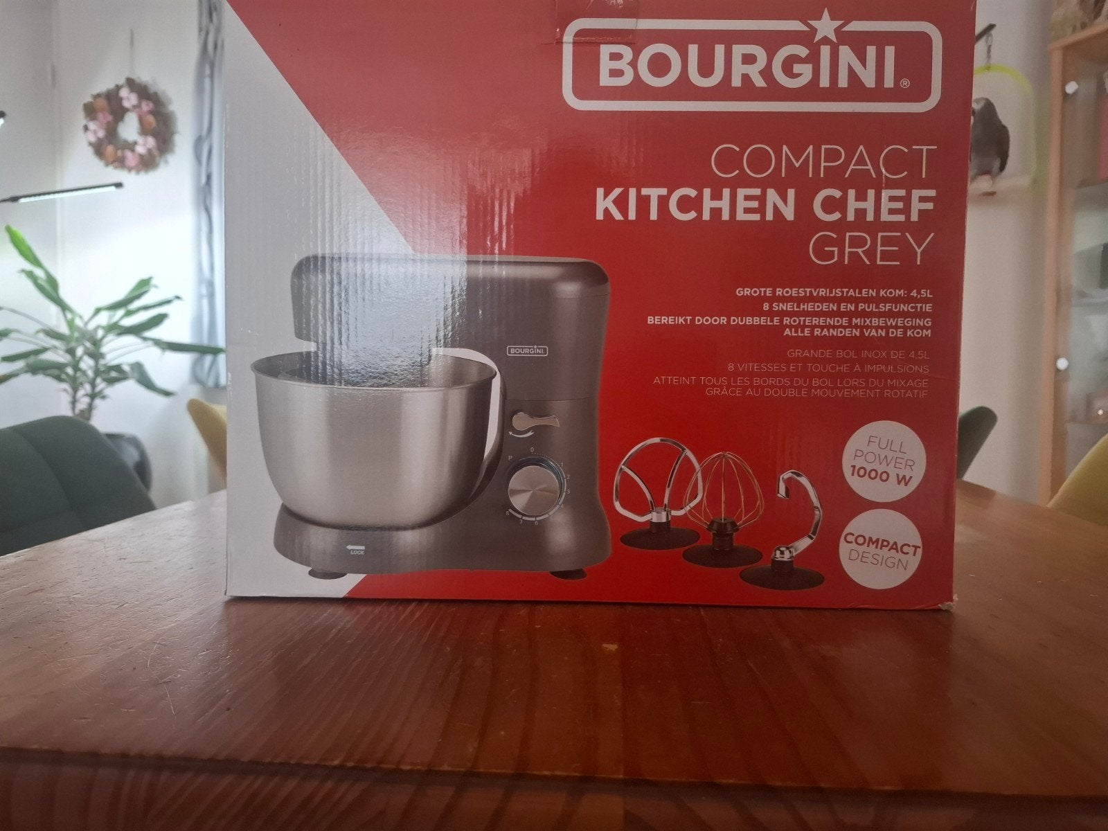 BOURGINI compact keuken machine, Witgoed en Apparatuur, Keukenmixers, 4 liter of meer, Ophalen, Zo goed als nieuw, 3 snelheden of meer