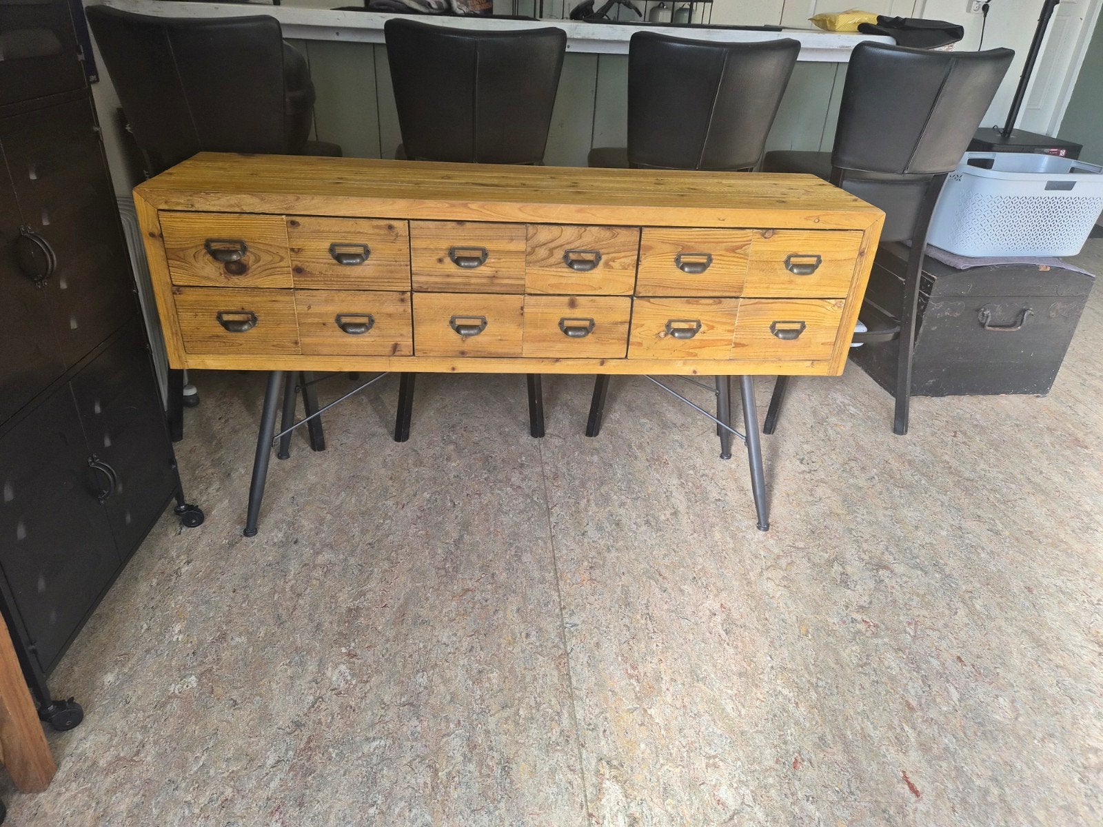Industriële ladekast/dressoir 150x85x40 cm - Prima staat, Gebruikt, 150 tot 200 cm, Met lade(s), Industrieel