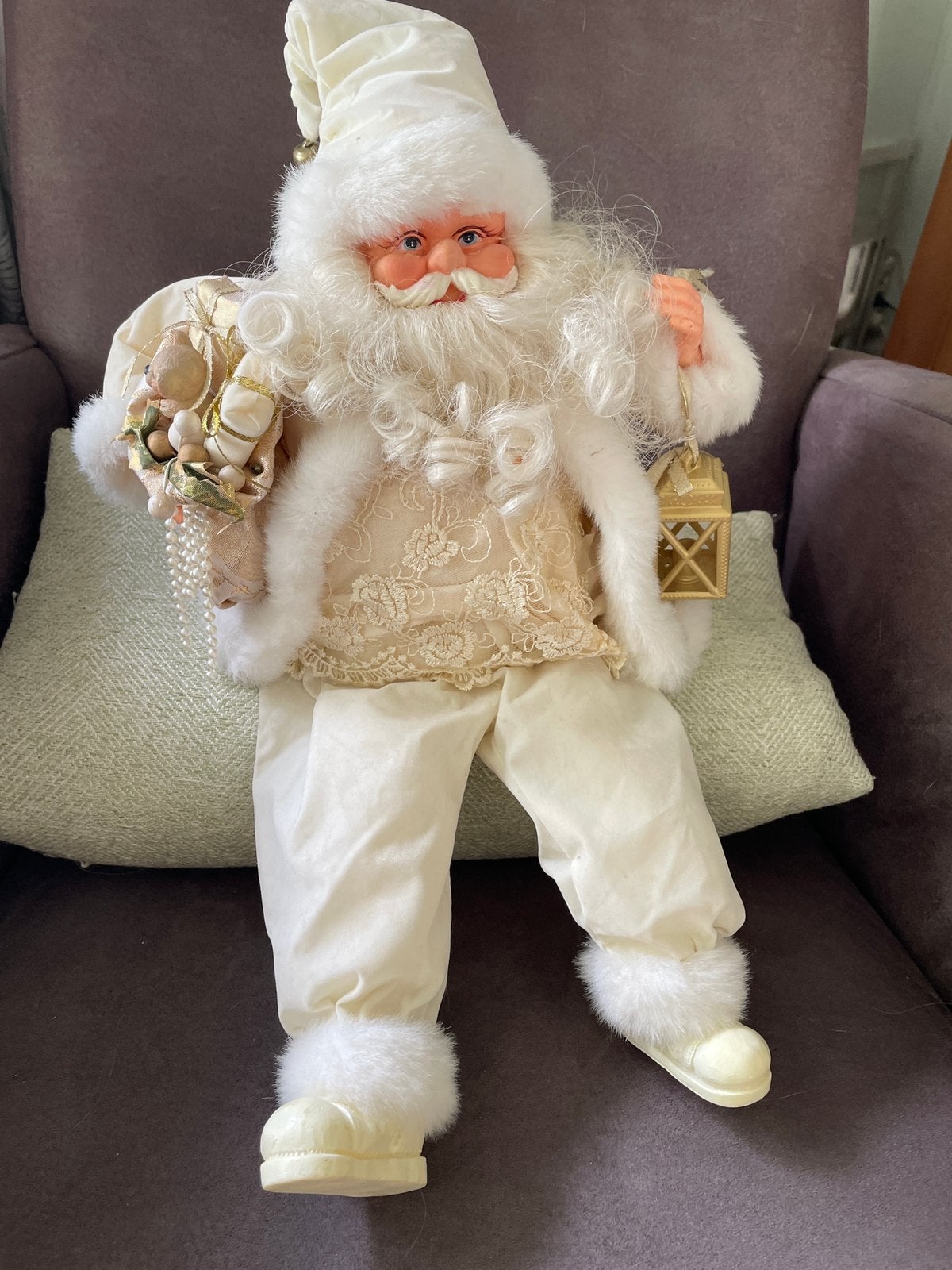 kerstman wit 60cm vintage, Diversen, Ophalen of Verzenden, Zo goed als nieuw