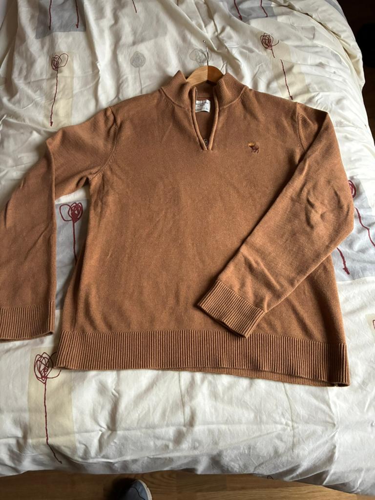 Abercrombie Fitch trui rits bruin beige L nieuw, Ophalen of Verzenden, Nieuw, Maat 52/54 (L), Beige