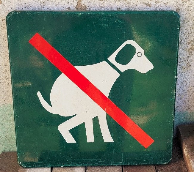 BORD / Verbodsbord Verbod voor poepende Honden, Verzenden, Gebruikt, Overige typen