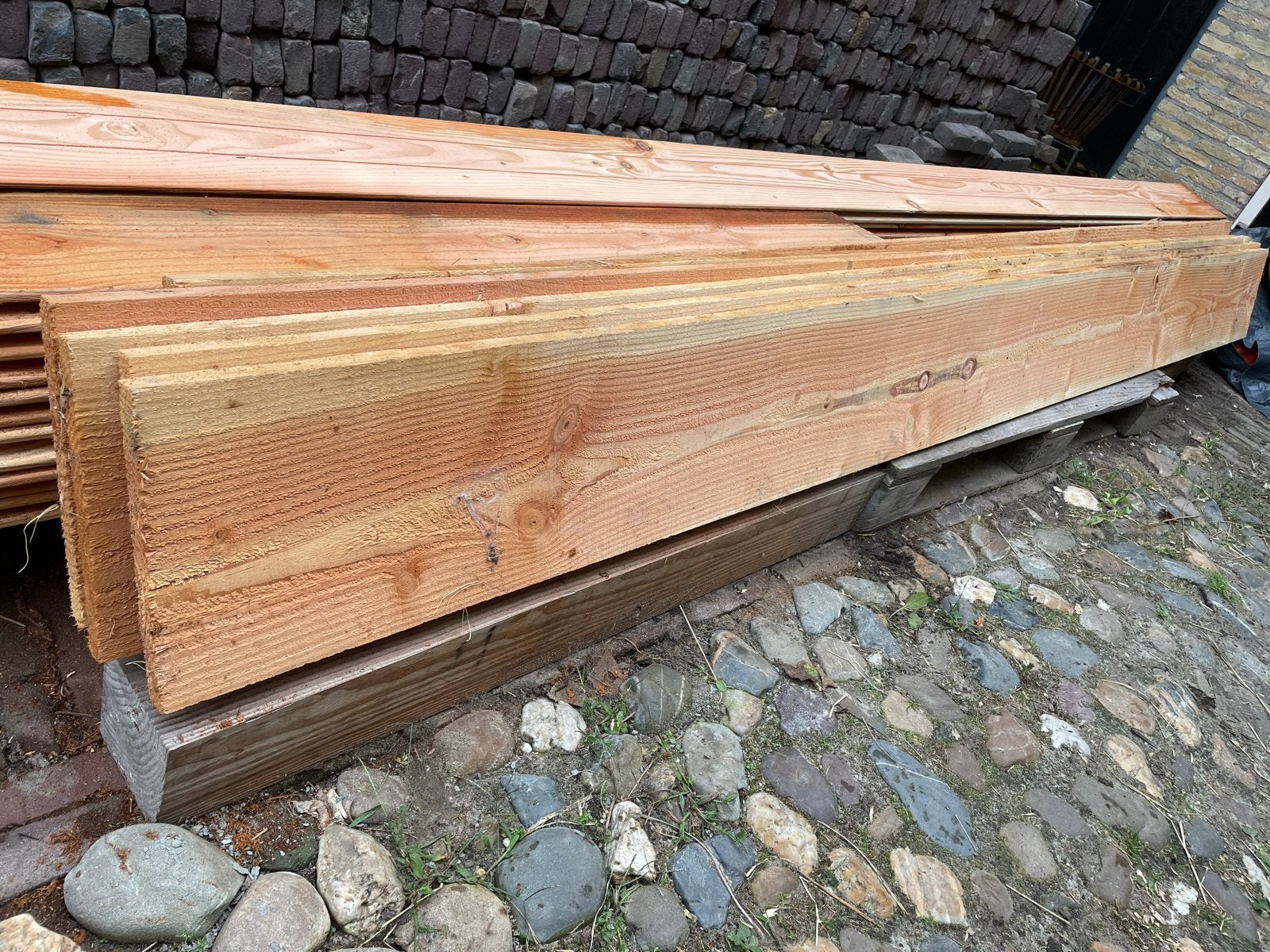 Douglas hout planken, Doe-het-zelf en Verbouw, Ophalen, Gebruikt, 25 tot 50 mm, Plank