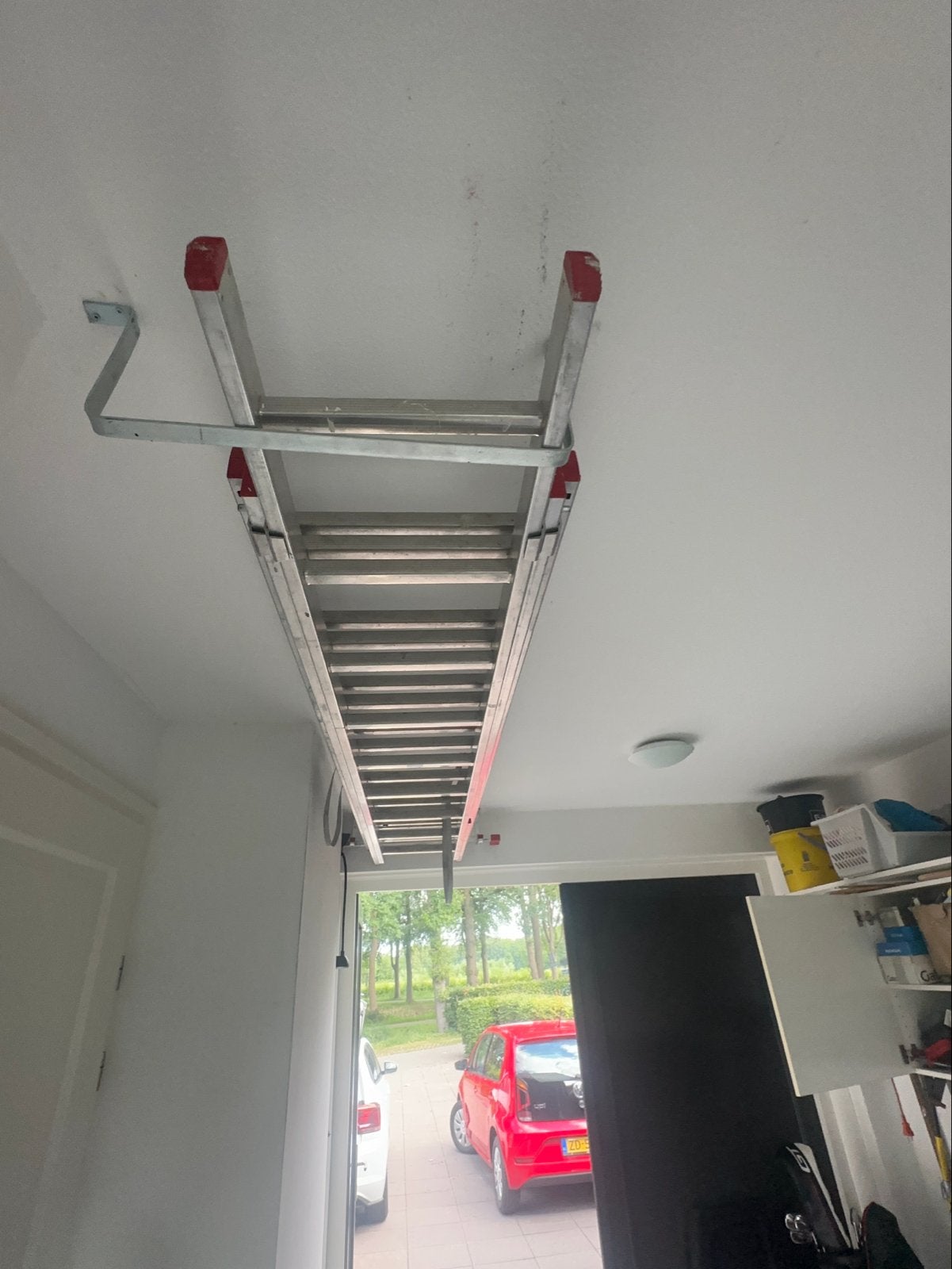 3-delige aluminium opsteekladder (hoogte 9m), Ophalen, Gebruikt, Ladder, Opvouwbaar of Inschuifbaar