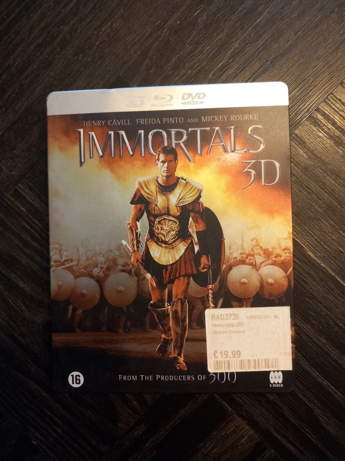 Immortals 3D Blu-ray + DVD Steelbook (3 Discs), Gebruikt, Vanaf 16 jaar, Actie, Inclusief DVD