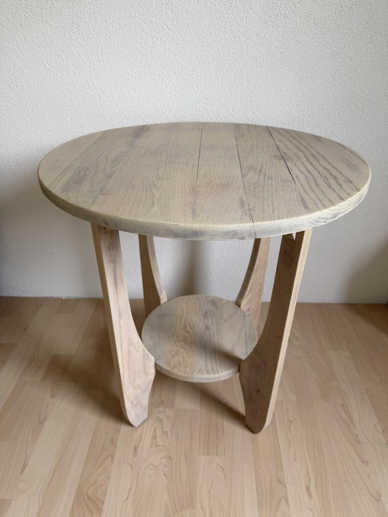 ronde bijzettafel, eiken, Ophalen, Gebruikt, Rond, 55 tot 75 cm